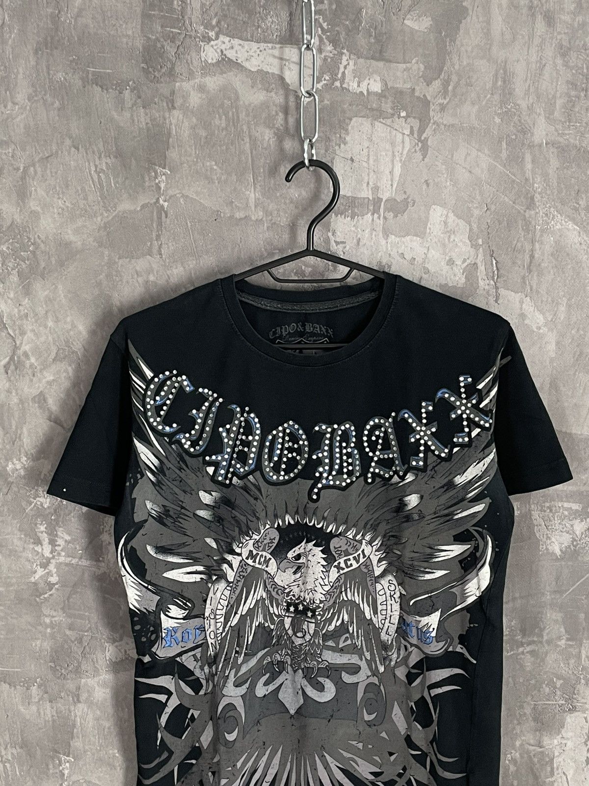 Affliction × Japanese Brand × Vintage Y2K Affliction Womens Grunge Rhinestone Glamour T-Shirt Size M / US 6-8 / IT 42-44 - 2 Thumbnail