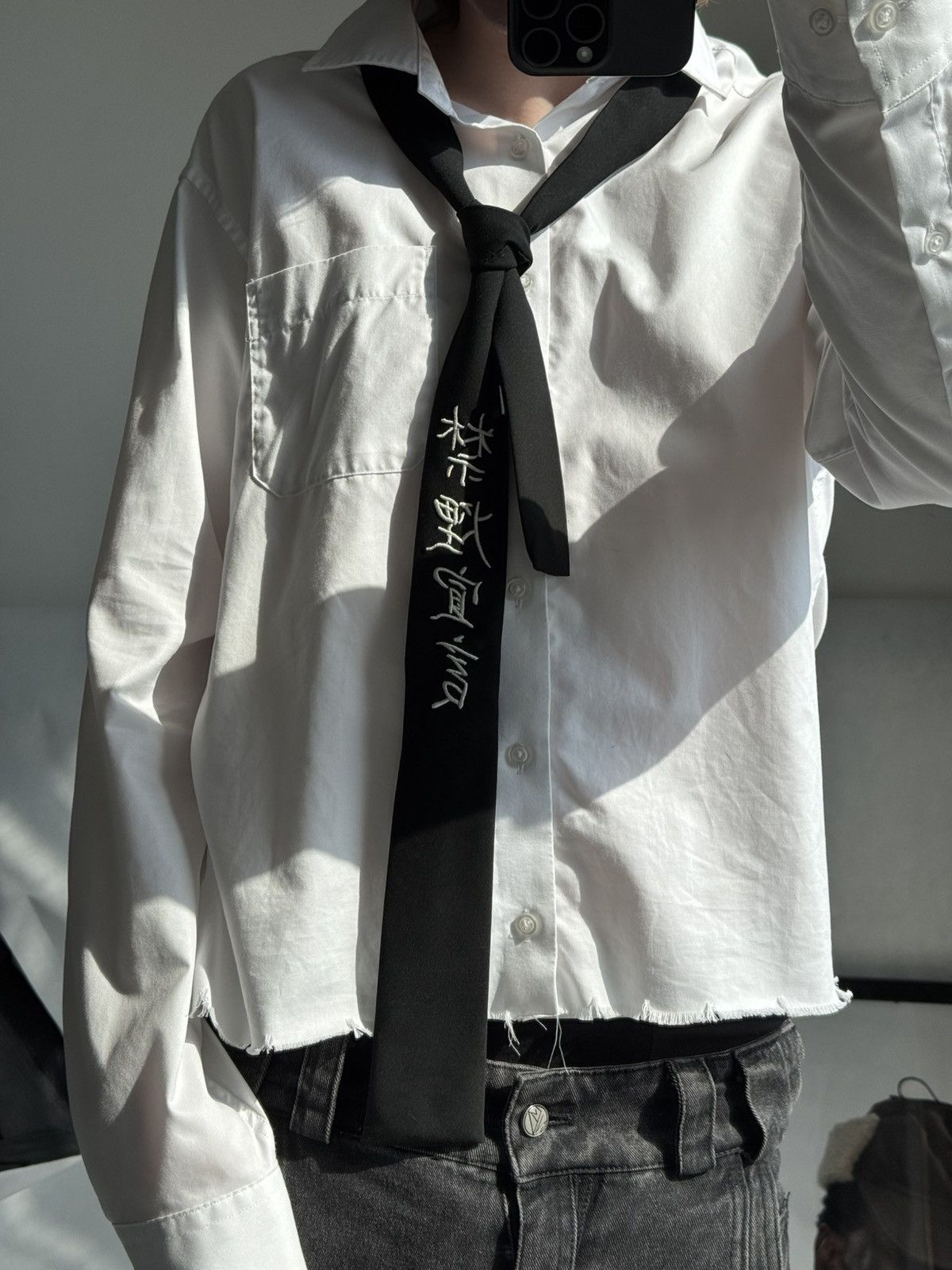 ヨウジヤマモト 南無阿弥陀仏ネクタイ 18ss Yohji Yamamoto SS18 “南無阿弥陀仏” Square Tie | Grailed