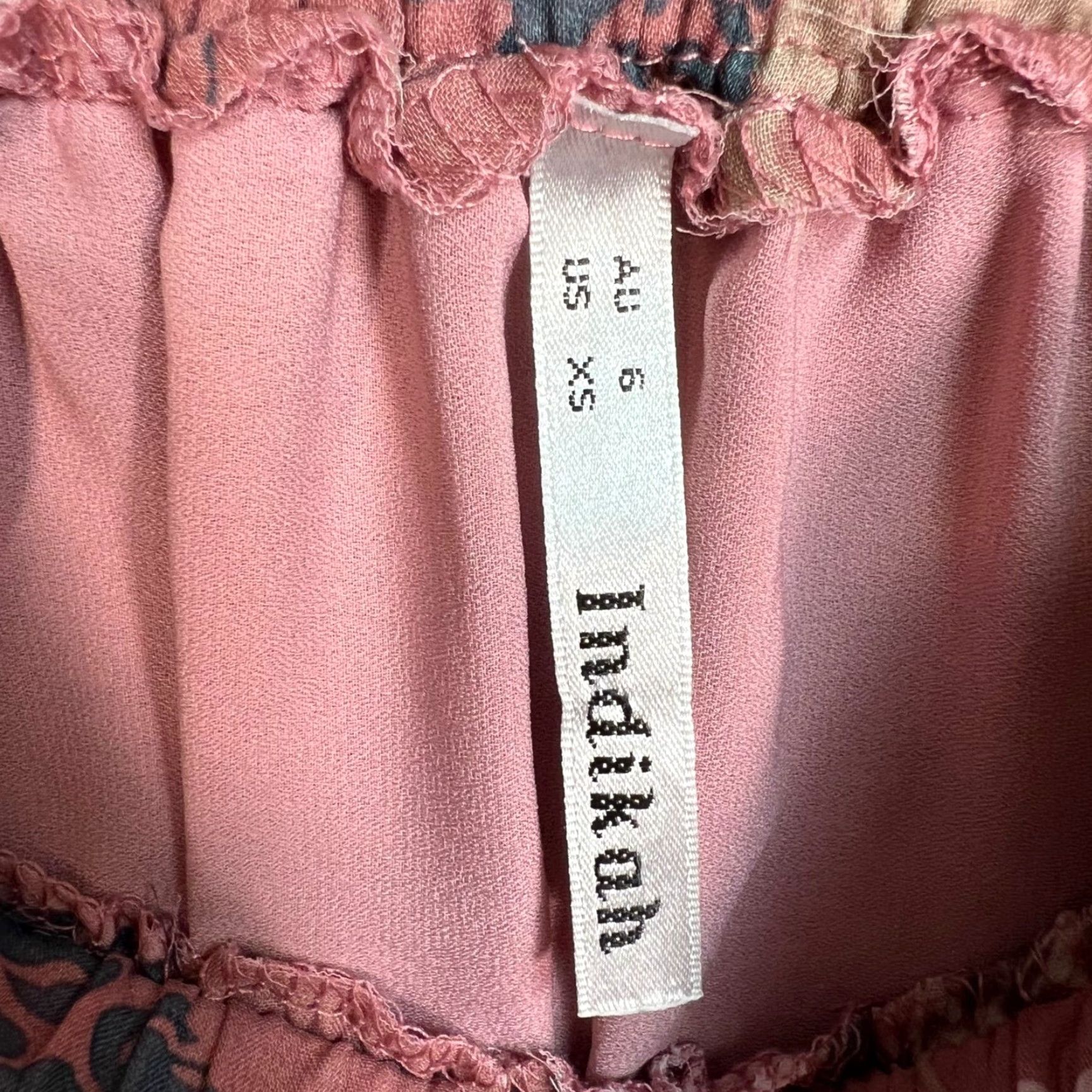 Pinko Indikah Skirt Womens XS Floral Ruffled Mini Pink Beige Polyester Short Summer, Spring Casual Womens XS Skirt Size 26" / US 2 / IT 38 - 3 Thumbnail