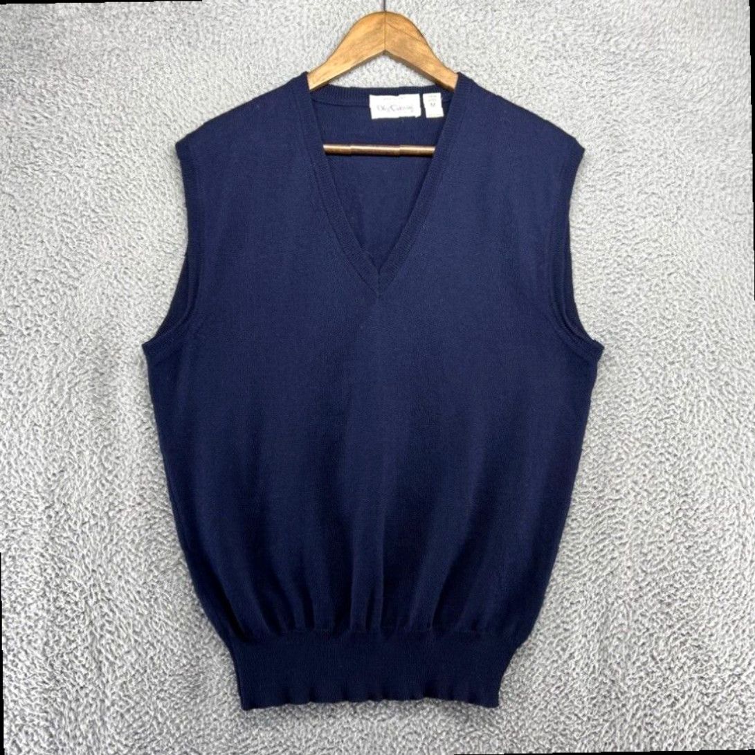 Oleg Cassini Authentic Oleg Cassini Blue Wool V Neck Sweater Vest for Men in Medium Size Made in Italy from the 1990s Era Grailed