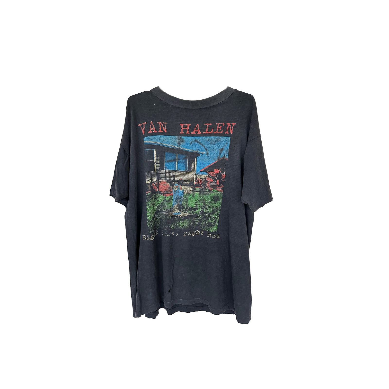 image of Van Halen Right Here Right Now Vintage 1993 Tour Tee in Black, Men's (Size XL)