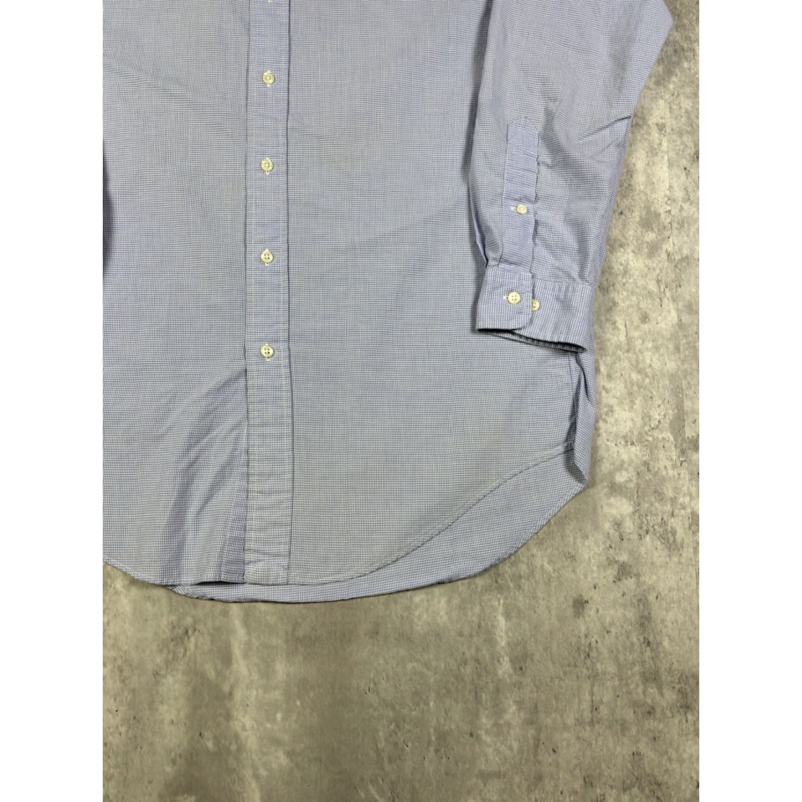 Ralph Lauren VINTAGE Ralph Lauren Blue Button-Down Woven Dress Shirt L Men's Plaid Cotton Shirt Size 42R - 2 Thumbnail
