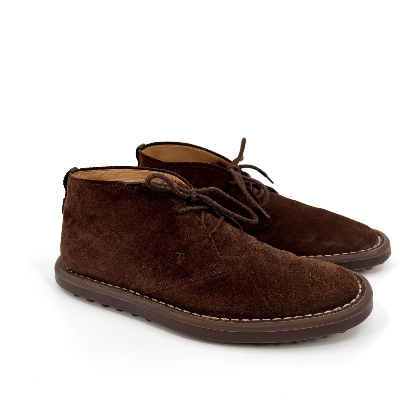 Tod's Tod’s Brown Suede Gommino Pebble Sole Chukka Desert Boots Size US 7 / EU 40 - 1 Thumbnail