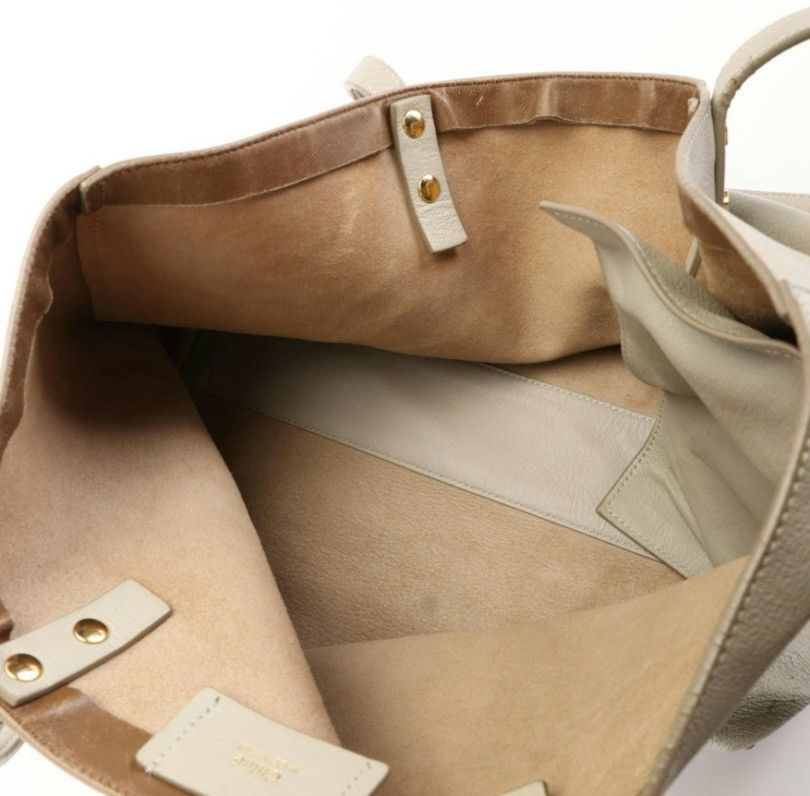 Chloe Chloé Dilan East-West Tote Bag in Pebbled Grey Leather Size ONE SIZE - 6 Thumbnail