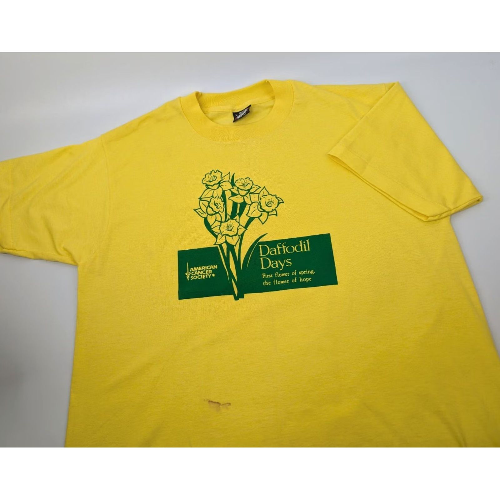 Vintage Vintage 80s Daffodil Days American Cancer Society Yellow T-Shirt Size Large Size US L / EU 52-54 / 3 - 2 Thumbnail