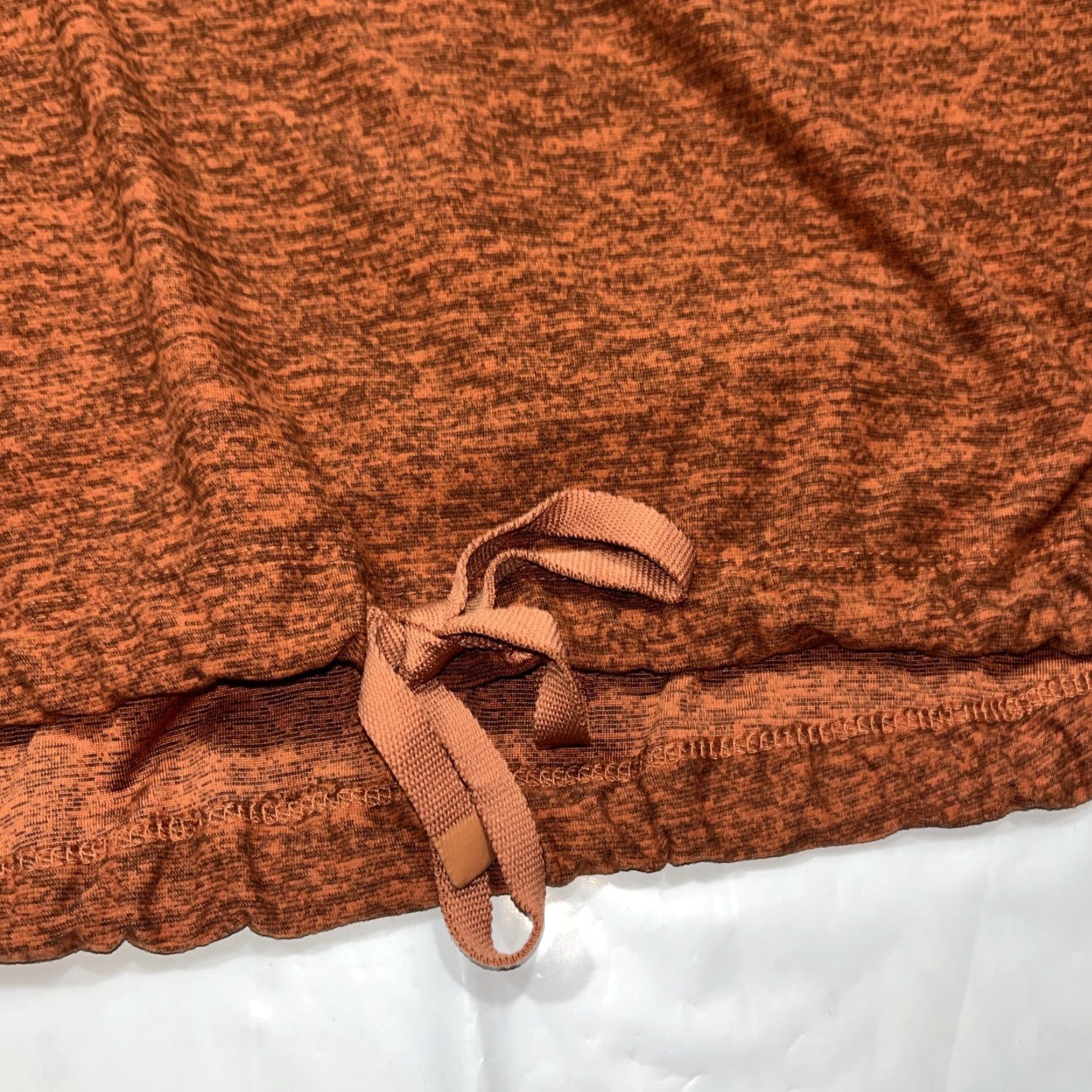 Vintage Canada Weather Gear Shirt M Brown Marled Mock Neck Pullover Cinch Tie Hem Logo Arm Patch Women's Long Sleeve Athletic Regular Size M Size M / US 6-8 / IT 42-44 - 4 Thumbnail