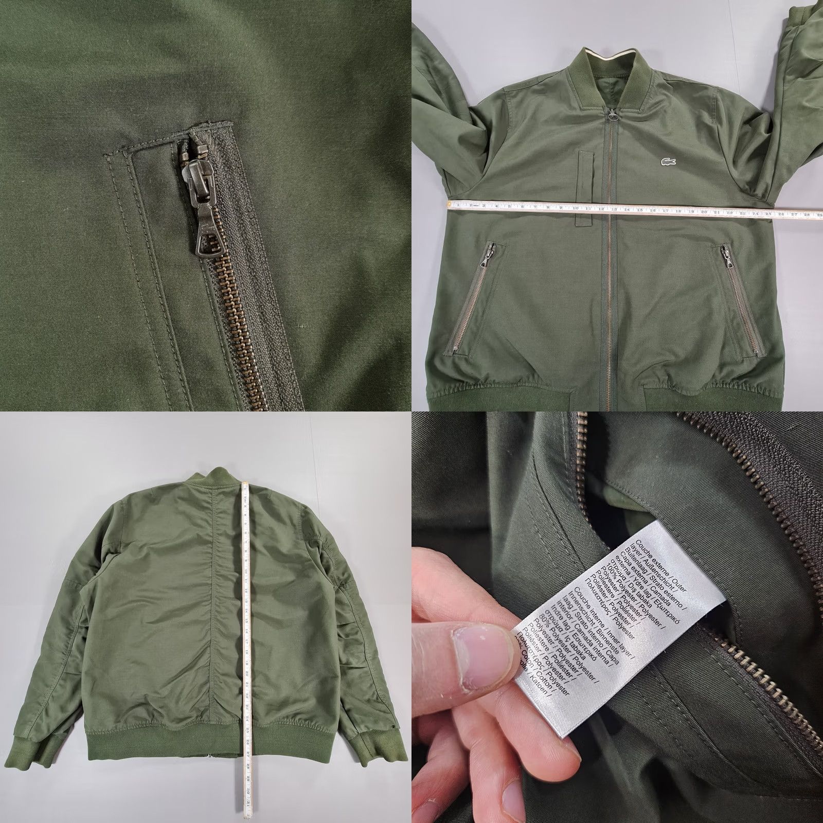 Lacoste Lacoste Mens Jacket Green XL Bomber Reversible Full Zip Size US XL / EU 56 / 4 - 8 Thumbnail