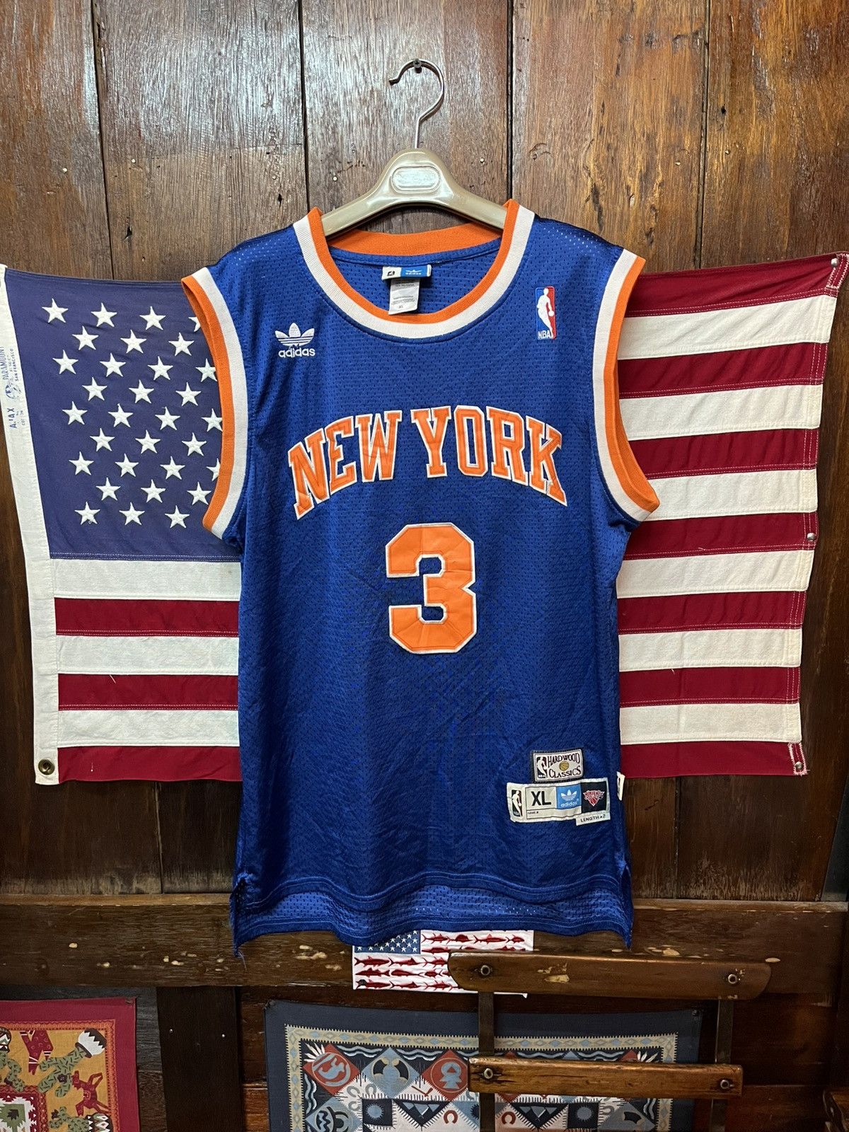 Adidas New York Knicks John Starks #3 Adidas NBA HWC Jersey Size US XL / EU 56 / 4 - 1 Thumbnail