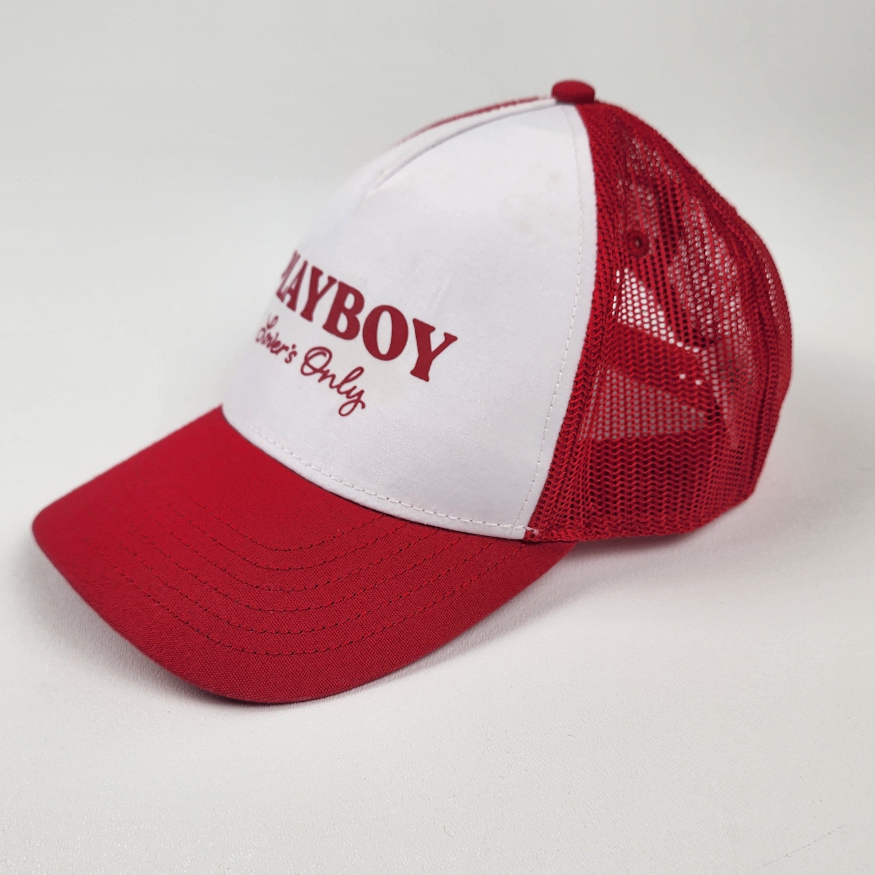 Playboy Playboy Lover’s Only Trucker Hat Y2K Red White Snapback Size ONE SIZE - 3 Thumbnail