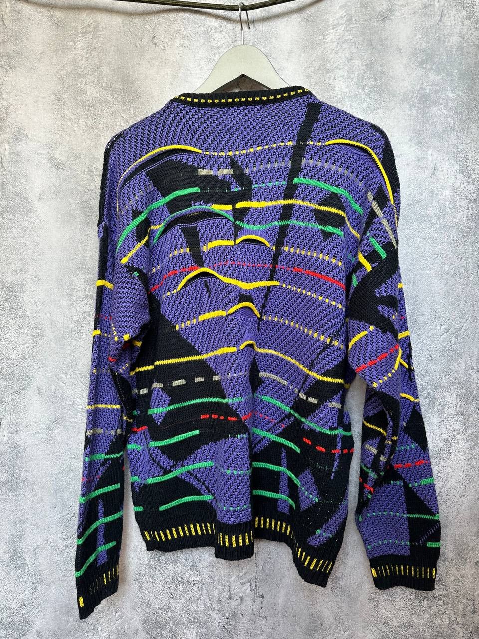 Coogi Hilton Coogi Style Knit Sweater USA 90s Acrylic Cubist Face Size US XL / EU 56 / 4 - 3 Thumbnail