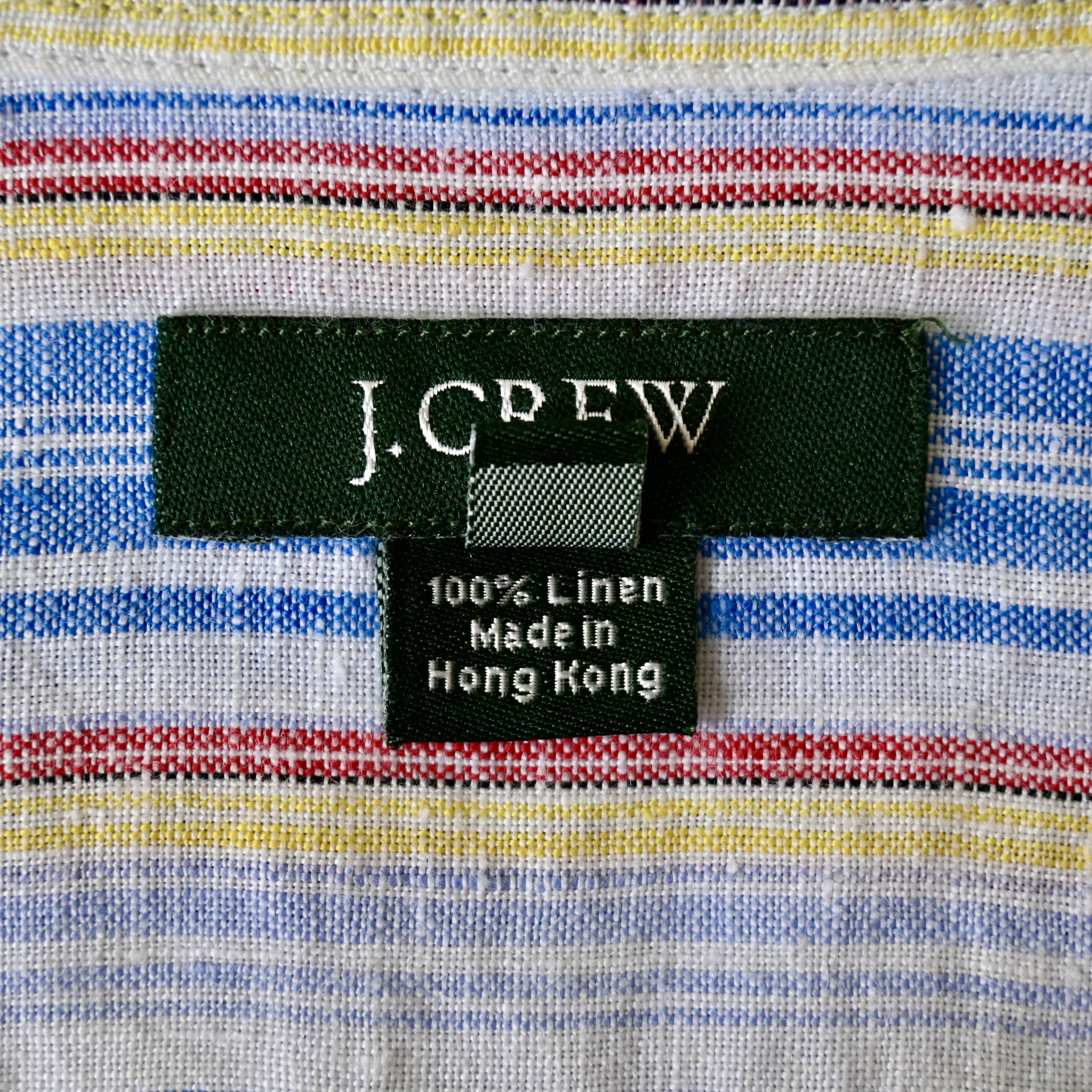 J.Crew VTG 2000s J.Crew sunshine colored stripe linen shirt Size US M / EU 48-50 / 2 - 14 Thumbnail