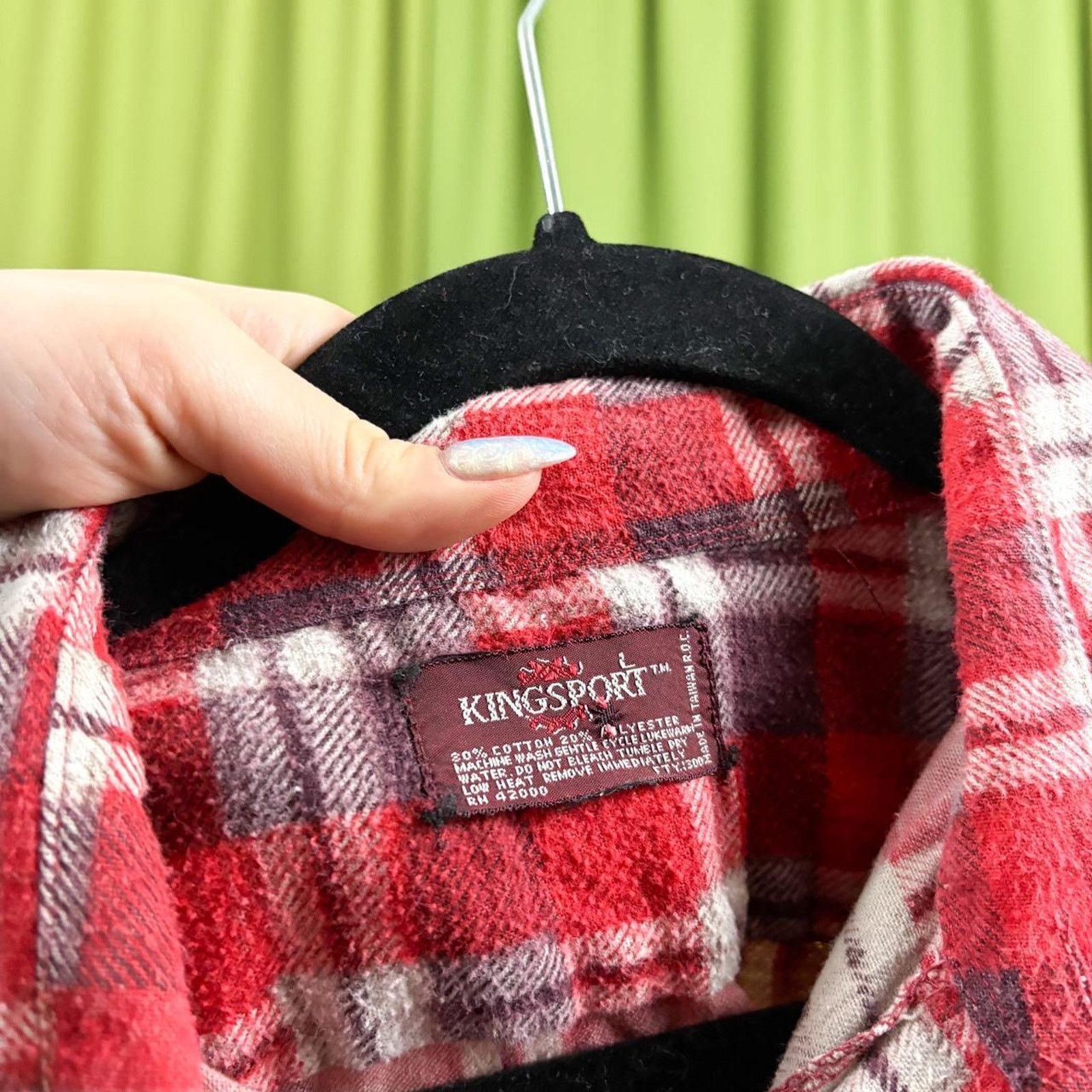 Vintage 80s Vintage Red and Black Plaid Flannel Shirt Size L / US 10 / IT 46 - 5 Thumbnail
