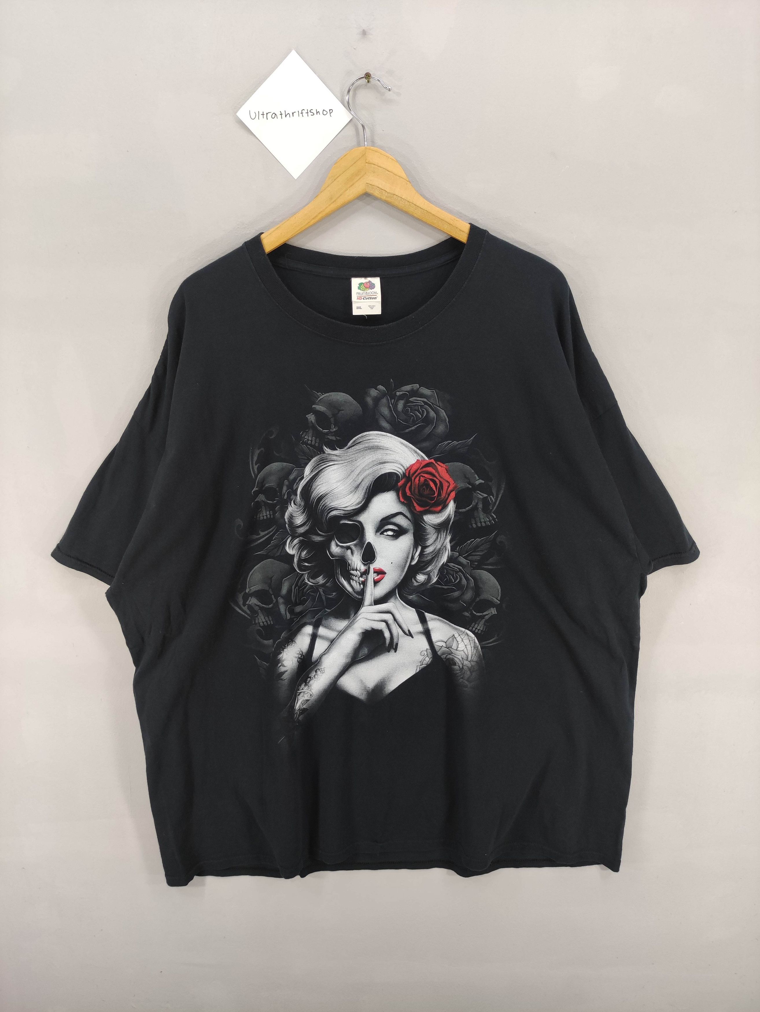 Vintage Vintage Latina Marilyn Manroe Skull Tee Tshirt Over Size Size US XXL / EU 58 / 5 - 1 Thumbnail