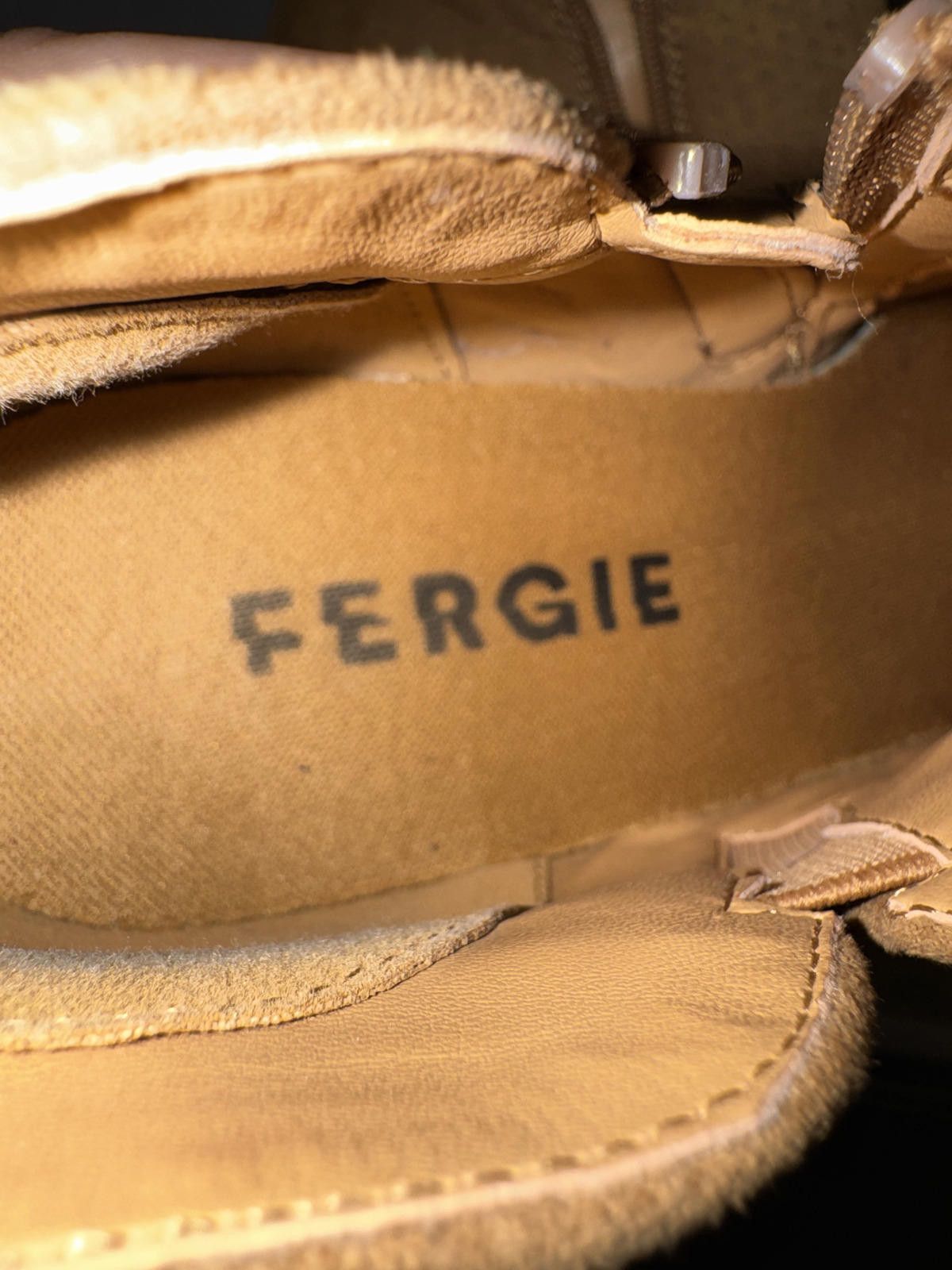 Other Fergie Tan Suede Ankle Boots with Block Heel Size US 8 / IT 38 - 3 Thumbnail