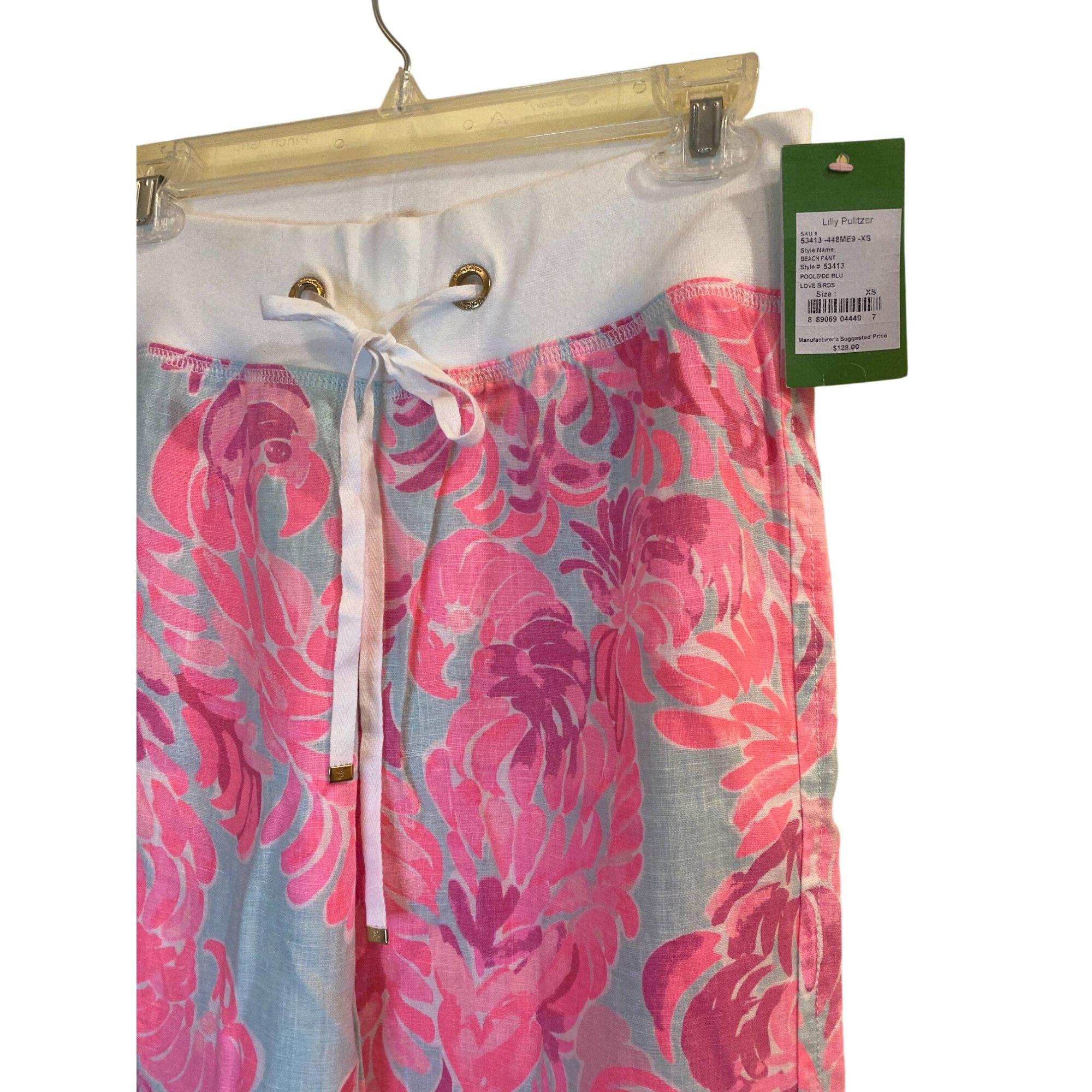 Lilly Pulitzer NWT Lilly Pulitzer Linen Beach Palazzo Pants XS/S Love Birds Size 26" / US 2 / IT 38 - 5 Thumbnail