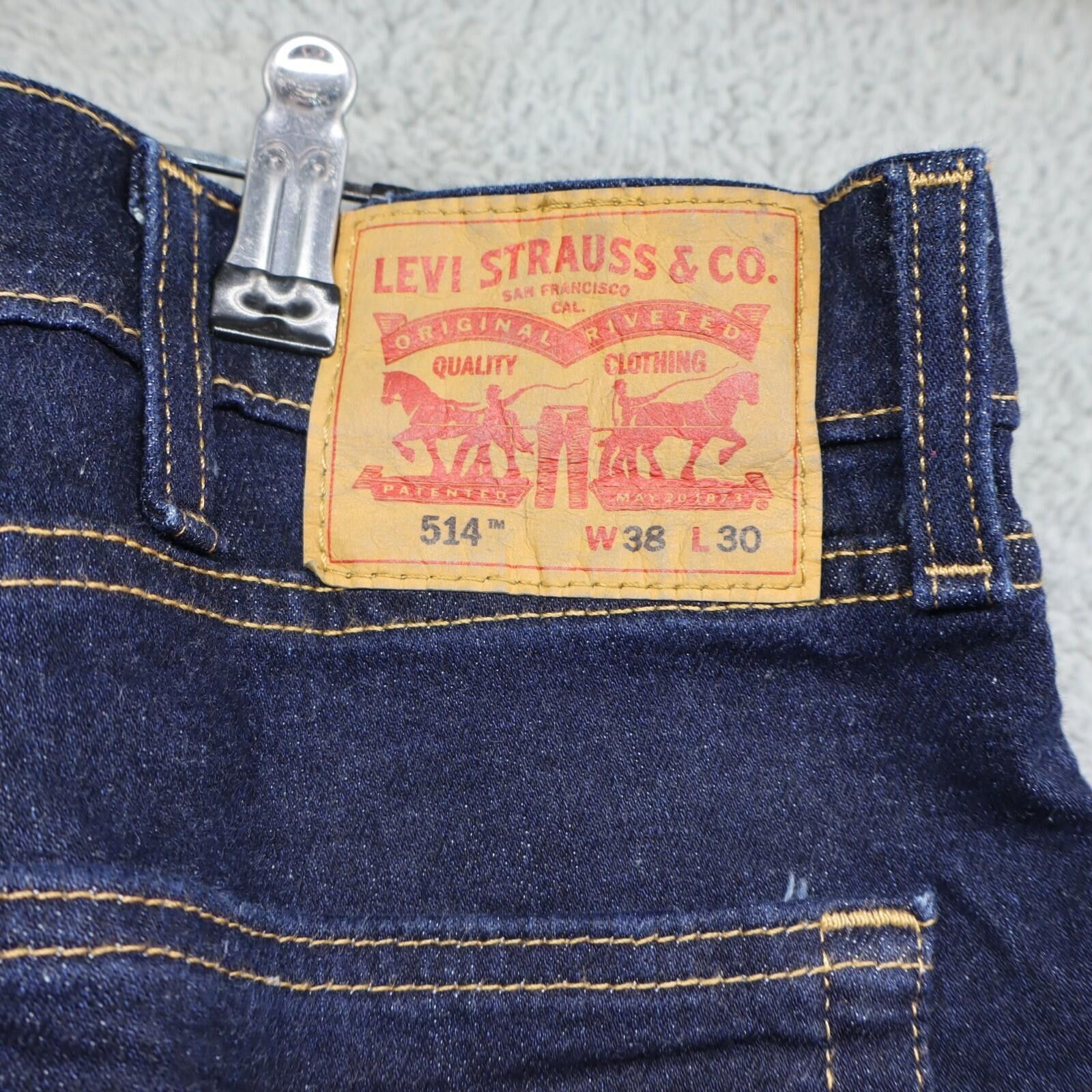 Levi's Levi's Men 514 Straight Stretch Blue Denim Jeans Tag 38x30 Size US 38 / EU 54 - 3 Thumbnail