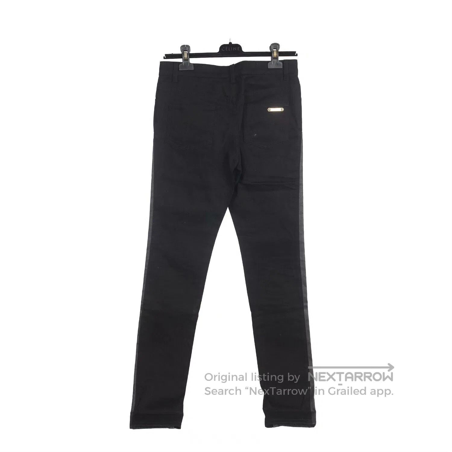 Givenchy Givenchy Gray Leather Panel Straight Jeans 36. Size US 36 / EU 52 - 2 Thumbnail