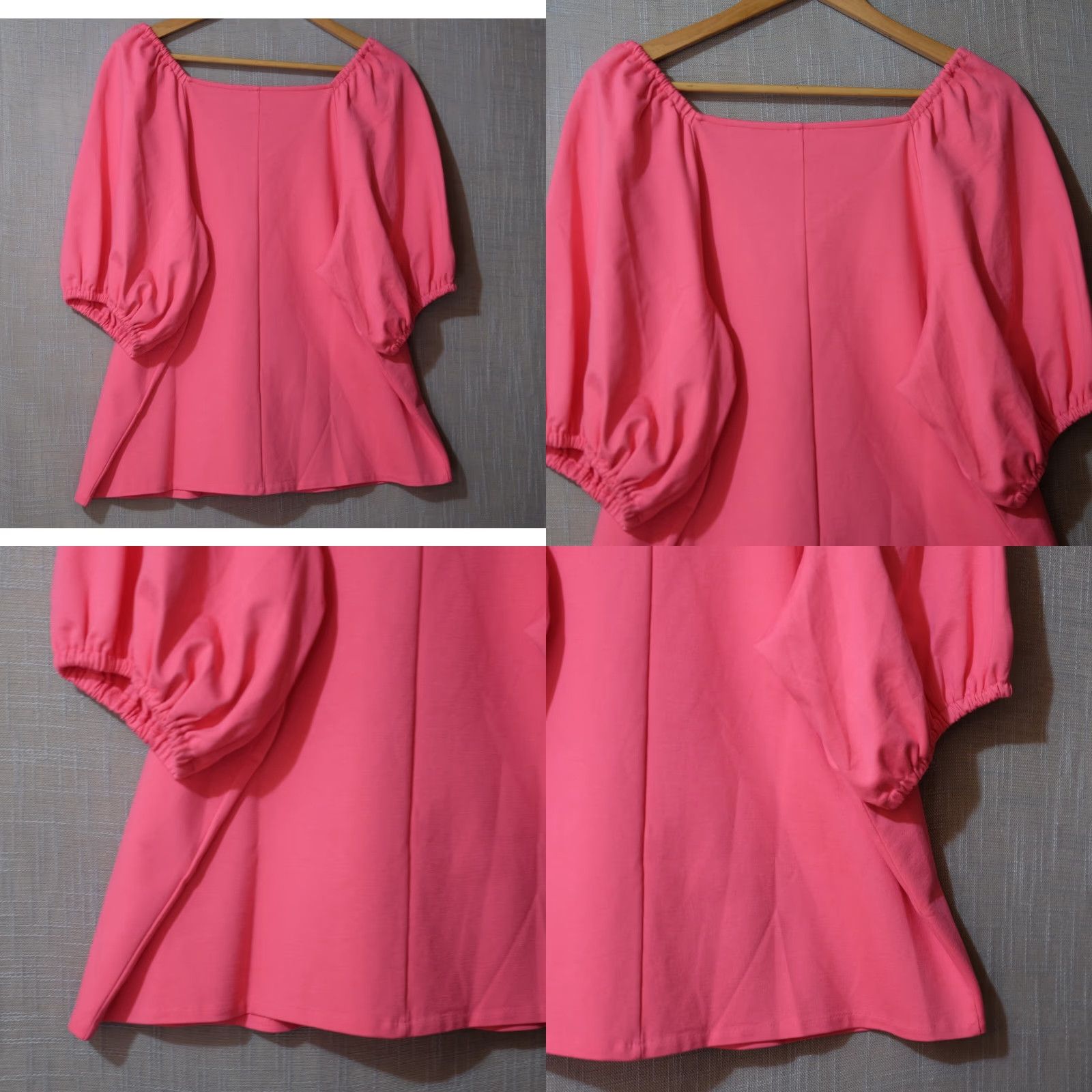 Anne Klein NWT! Anne Klein Puff Sleeve Blouse Pink Sweetheart Neck Women's 2X #H67-9 Size XXL / US 16-18 / IT 52-54 - 8 Thumbnail