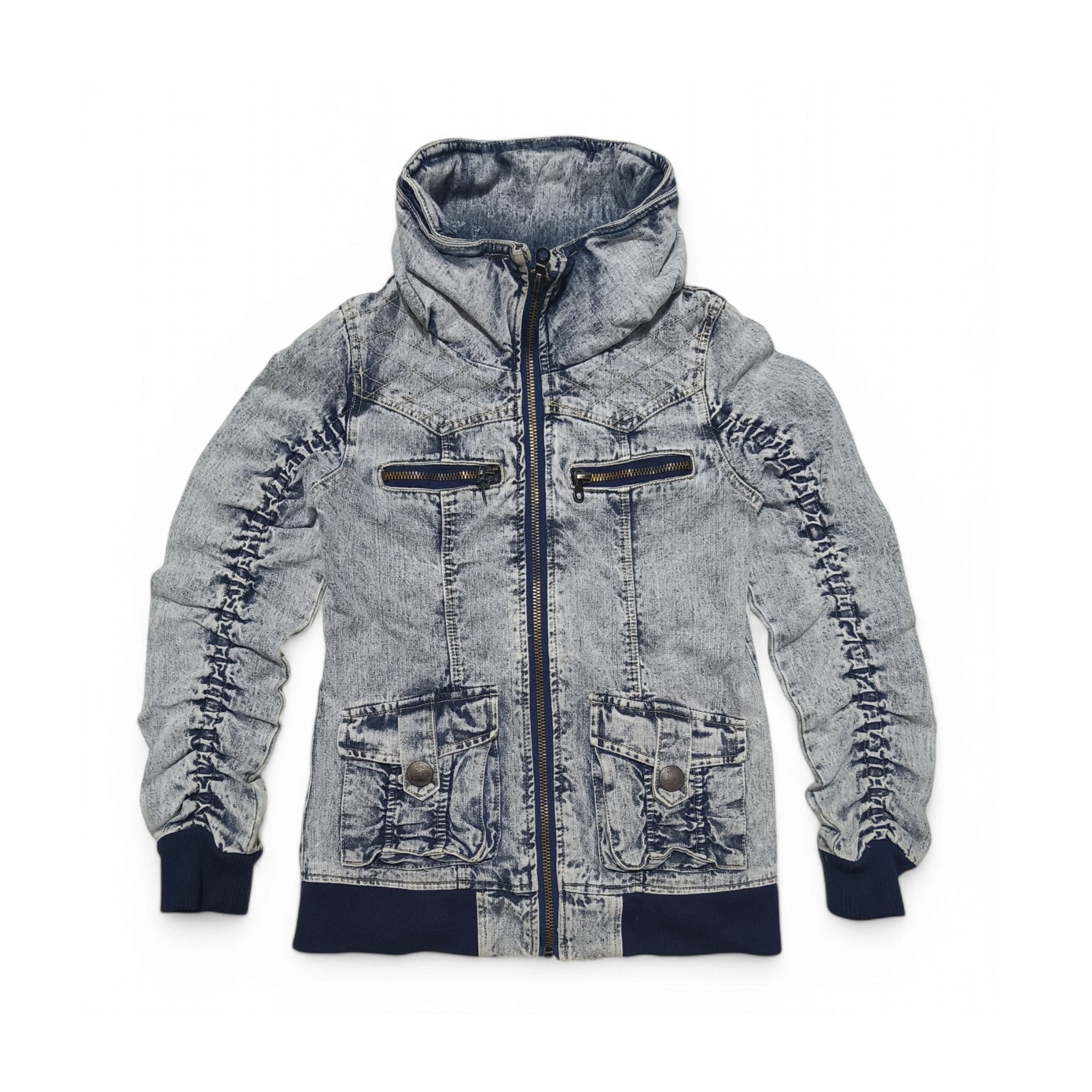 Japanese Brand DIG DEEP Classic Punk Japanese Brand Acid Wash Denim Jacket Size US M / EU 48-50 / 2 - 2 Thumbnail