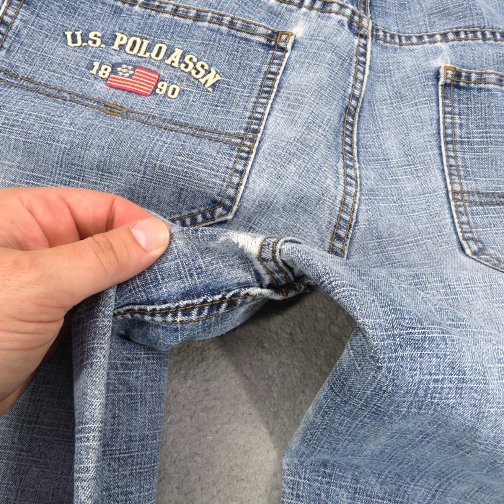 Vintage VTG US Polo Assn Jeans Mens 34x30 Baggy Y2K Carpenter Skater Grunge Pipes Flag Jeans Denim 5-Pocket Relaxed Regular Blue USA 90s Mens Size US S / EU 44-46 / 1 - 4 Thumbnail