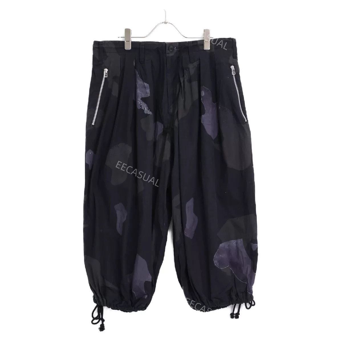 Yohji Yamamoto Yohji Yamamoto Black Purple Printed Pants Size US 28 / EU 44 - 1 Thumbnail