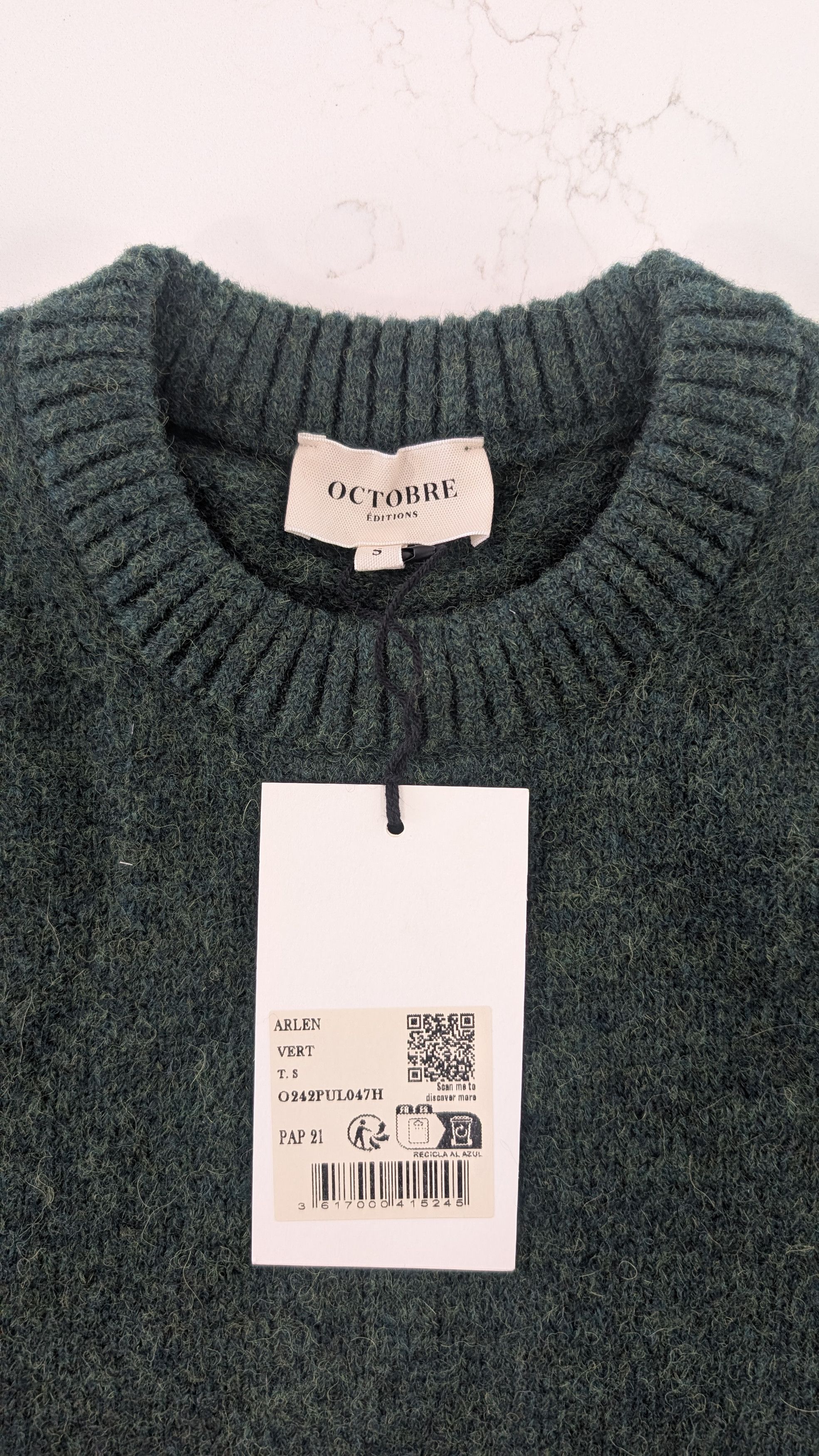 Other Octobre Éditions Arlen Sweater Mens Small Green Wool Alpaca Size US S / EU 44-46 / 1 - 3 Thumbnail
