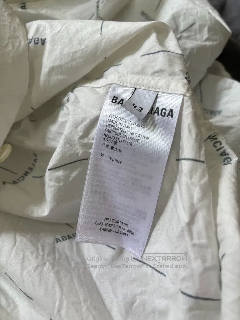 Balenciaga Balenciaga size 43 White Barrage Shirt Size US XL / EU 56 / 4 - 7 Thumbnail