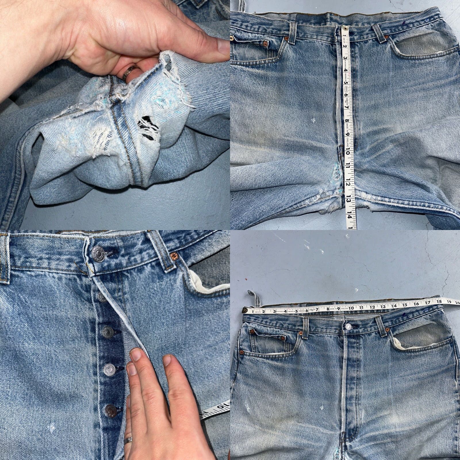 Levi's VINTAGE Levi's 501 Jeans Way 90s Straight Levi's 501 40x36 Blue Light Wash Mens Jeans Classic Style 90s Boys? Size US 40 / EU 56 - 8 Thumbnail