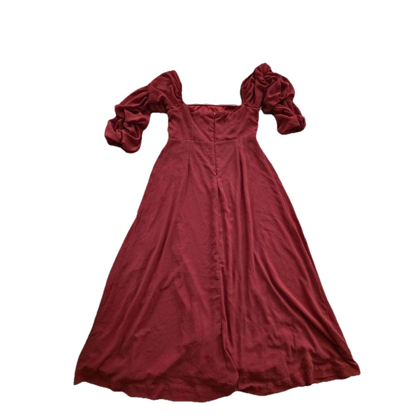 Dagne Dover Lulus Demure Aura Rust Tiered Balloon Sleev Dress XL A001552 Size XL / US 12-14 / IT 48-50 - 9 Thumbnail