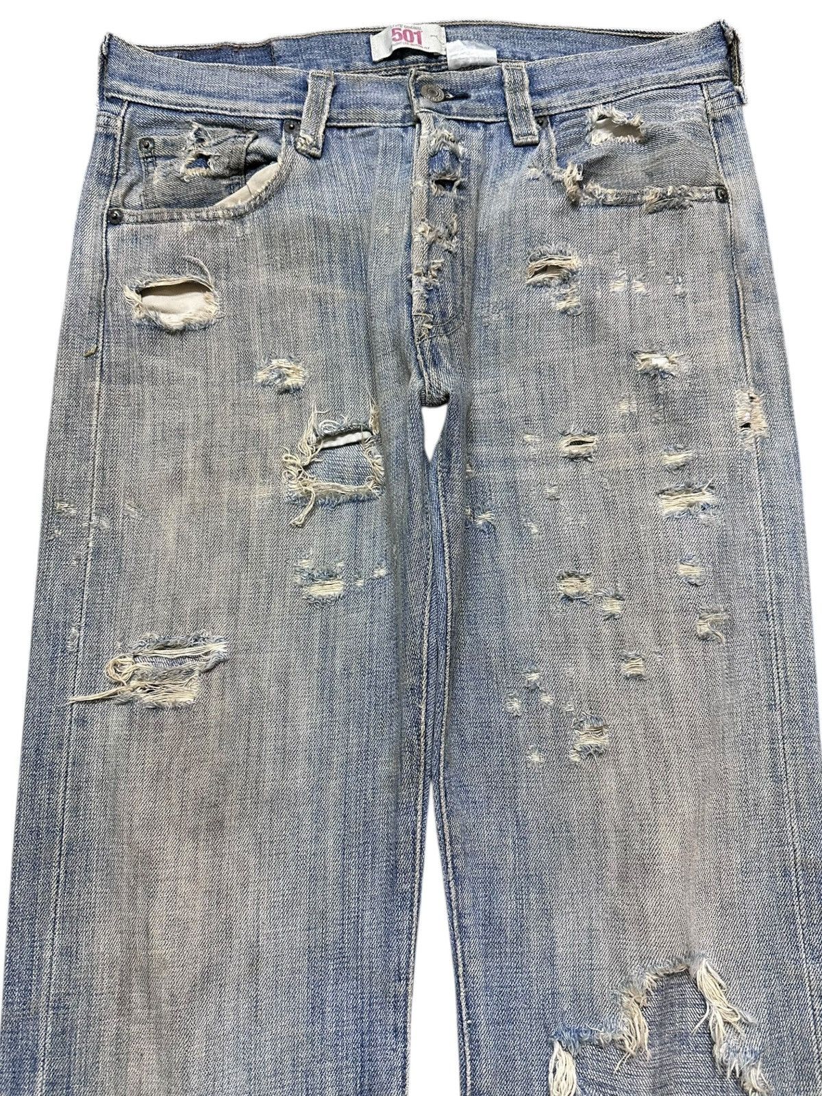 Levi's Vintage Clothing Vintage Levi’s 501 Ripped Grunge Distressed Denim Size US 31 - 2 Thumbnail