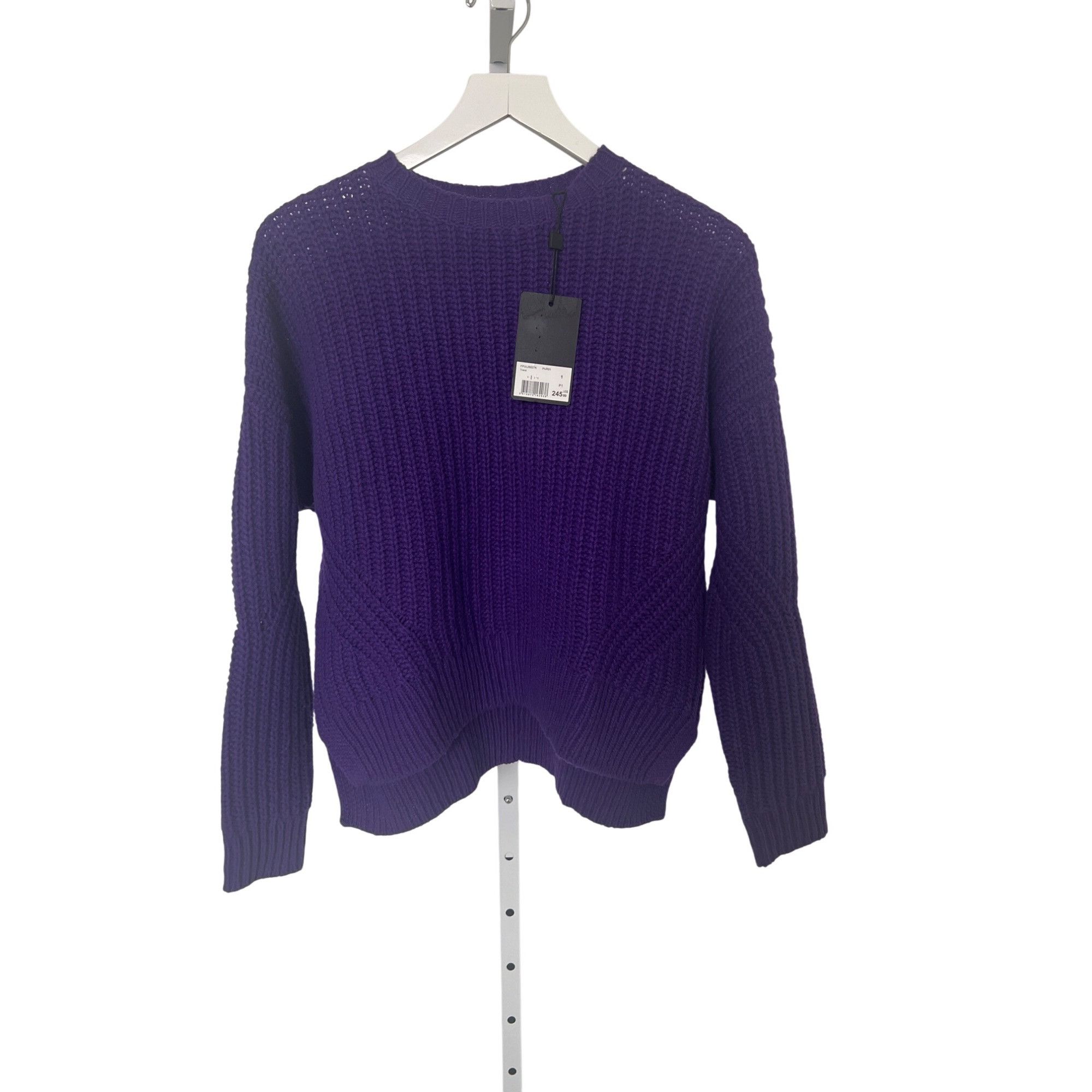The Kooples The Kooples Wool Purple Ribbed Knit Cozy Warm Crew Neck Swea Size S / US 4 / IT 40 - 4 Thumbnail