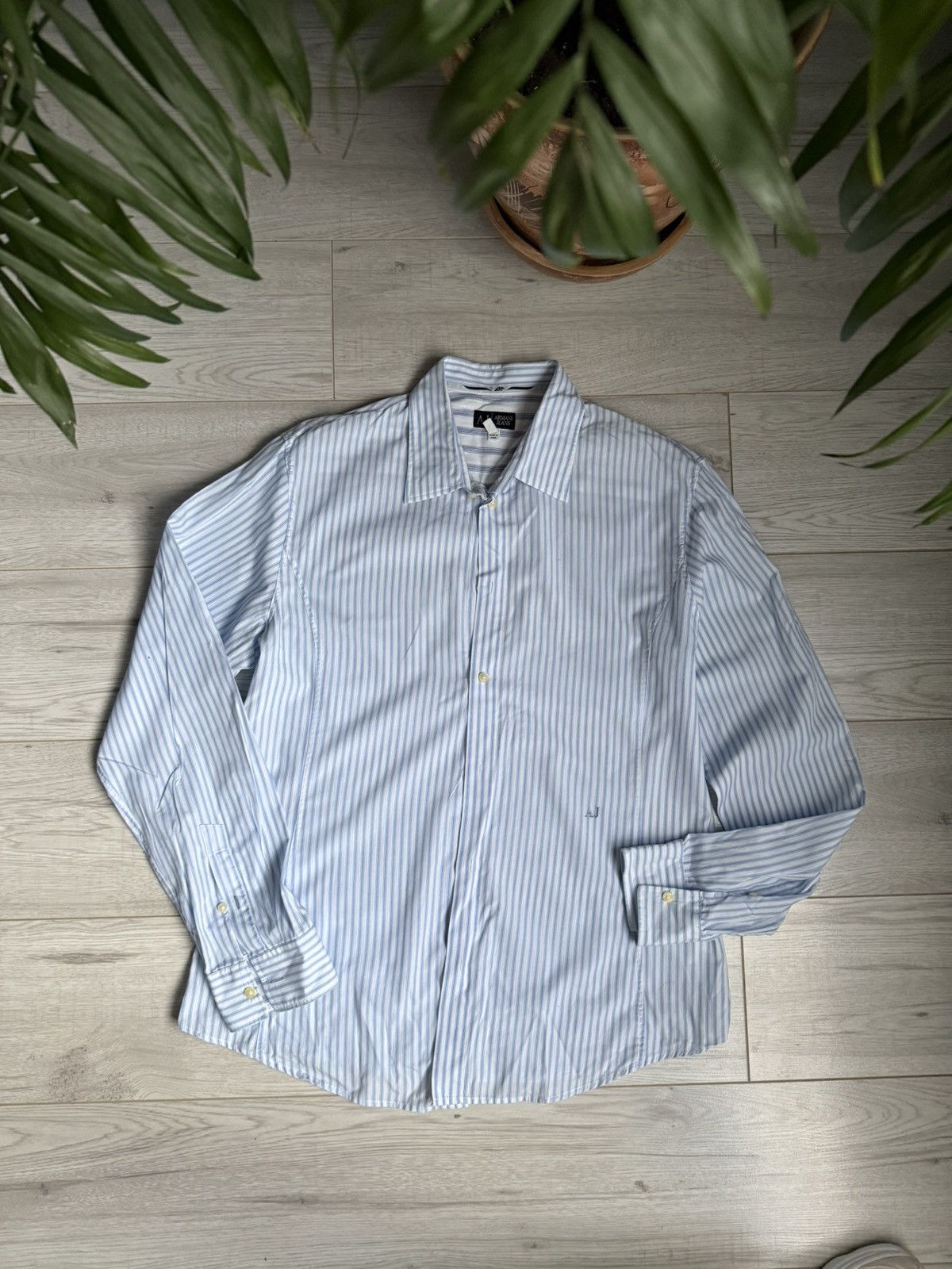 Armani Vintage Armani striped Shirt Size US XL / EU 56 / 4 - 2 Thumbnail