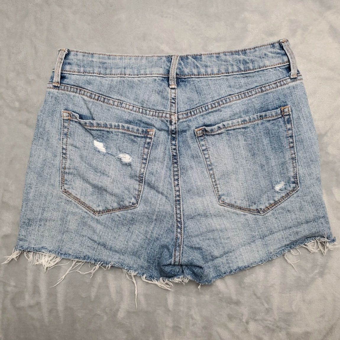 Old Navy Hollister Shorts Womens 25 Denim Micro Mini Low Rise Rolled Cuff Distressed Y2K - 6 Blue 5-Pocket Design Womens Jeans Shorts Size 28" / US 6 / IT 42 - 5 Thumbnail