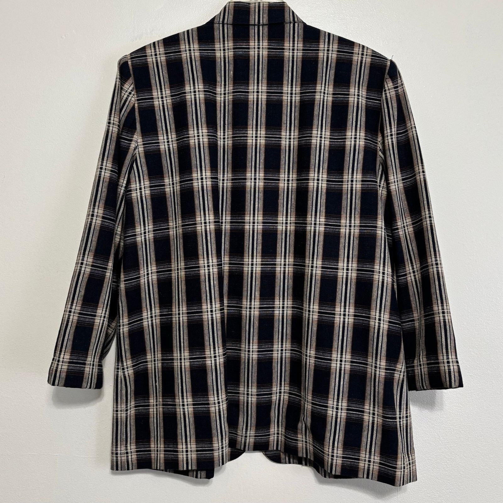 Other Vintage Requirements Plaid Linen Blend Jacket Size 16 Size XXL / US 16-18 / IT 52-54 - 2 Thumbnail