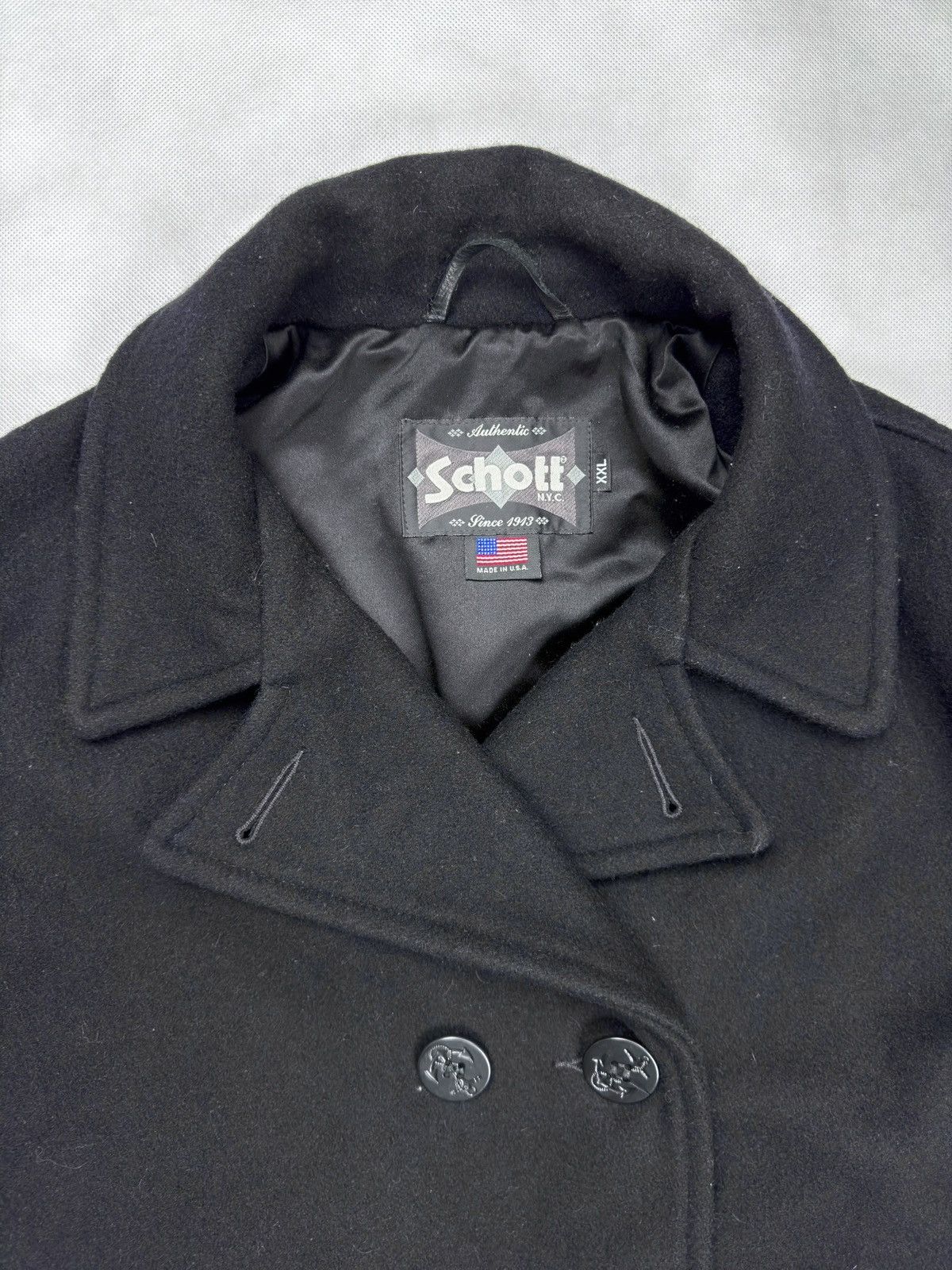 Schott Vintage Schott Peacoat Navy Military USA Made 2XL Size US XXL / EU 58 / 5 - 5 Thumbnail
