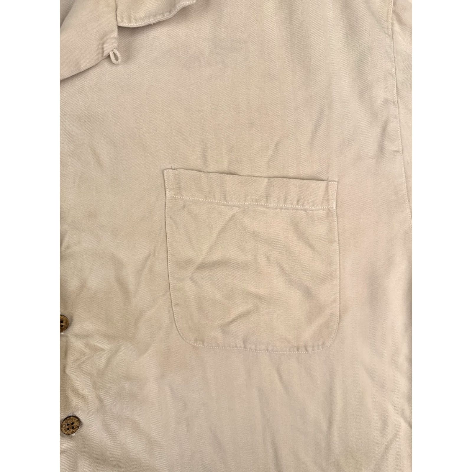 Tommy Bahama VINTAGE Tommy Bahama Shirt Men 2XL Beige Silk Button-Up Hawaiian Aloha Resort Short Sleeve 90s Mens Size US XXL / EU 58 / 5 - 6 Thumbnail