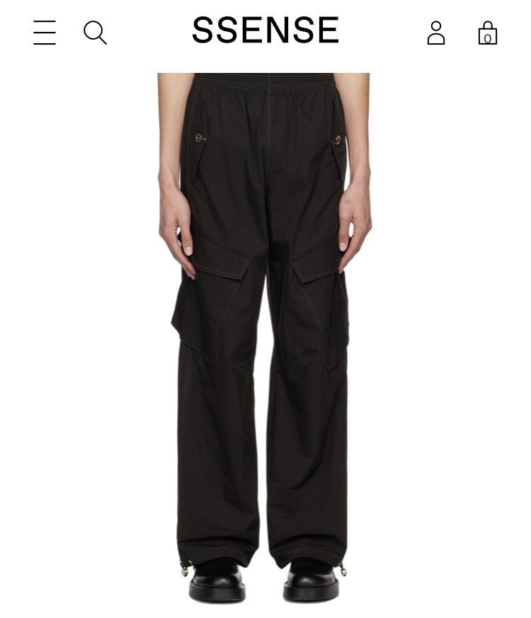 CARGO WIDE LEG PANTS JOGGERS ADJUSTABLE BLACK