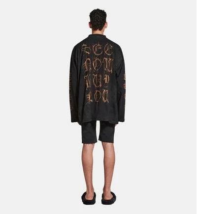 Balenciaga o1mt1gz1024 Heavy Metal Long Sleeve T-Shirt Oversized Black Size US S / EU 44-46 / 1 - 2 Thumbnail