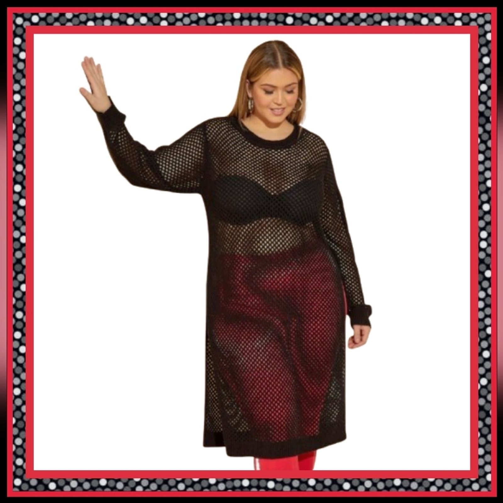 Other MIDNITE BLACK ☆ DIAMOND KNIT ☆ TUNIC SWEATER ☆ 4x ☆ NWT Size 4XL / US 24-26 - 1 Thumbnail
