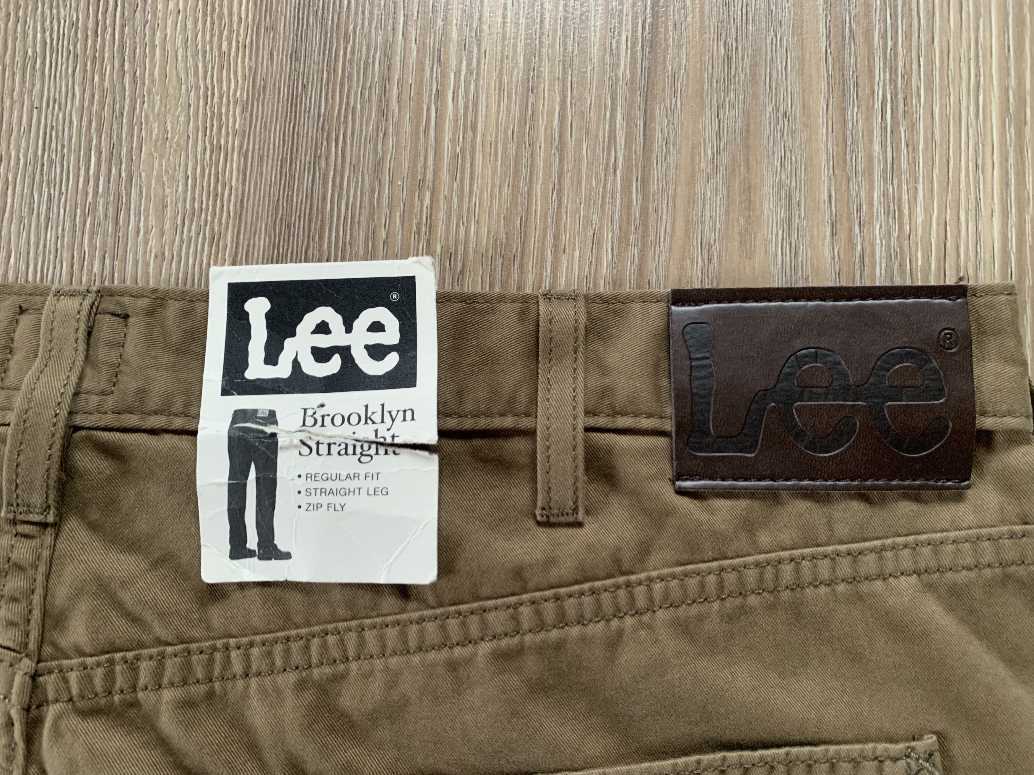Denime × Lee Lee Brooklyn Straight Stretch Khaki Casual Pants Size US 42 / EU 58 - 7 Thumbnail