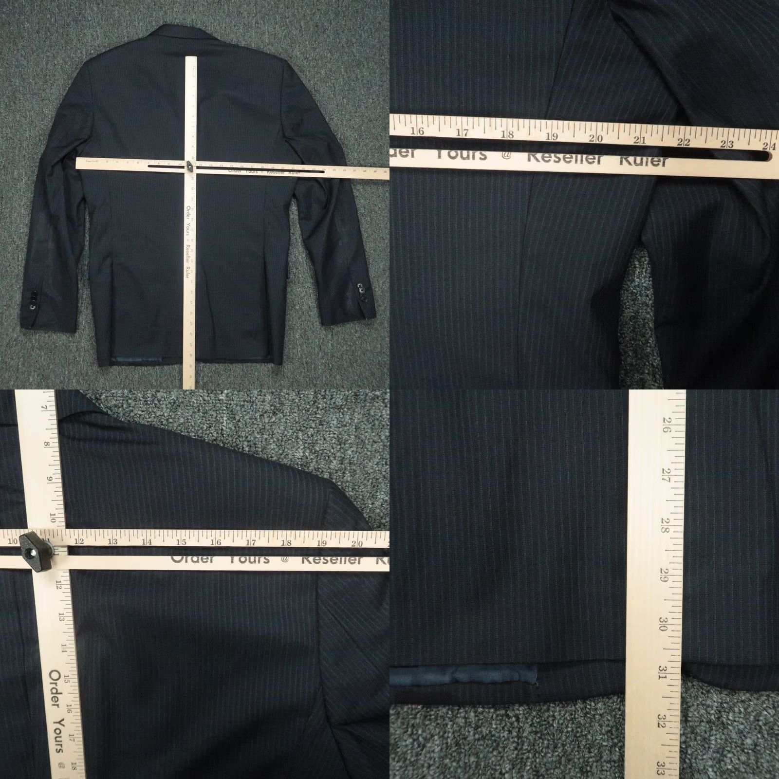 John Varvatos John Varvatos Blazer Mens 42L Blue Pinstripe Wool Lined Sport Coat Jacket Size 42R - 8 Thumbnail