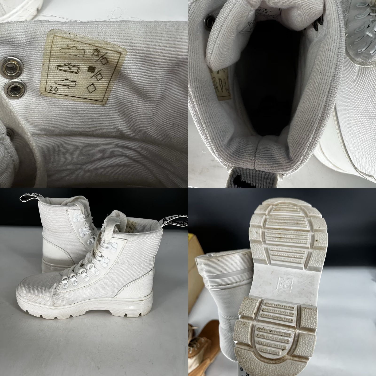 Dr. Martens Dr. Martens Womens Combs Platform Combat Boot White Size 6 Ankle Lace Up Rubber Outsole Punk 90s Boots Mens Women Girls Size US 4 / IT 34 - 8 Thumbnail