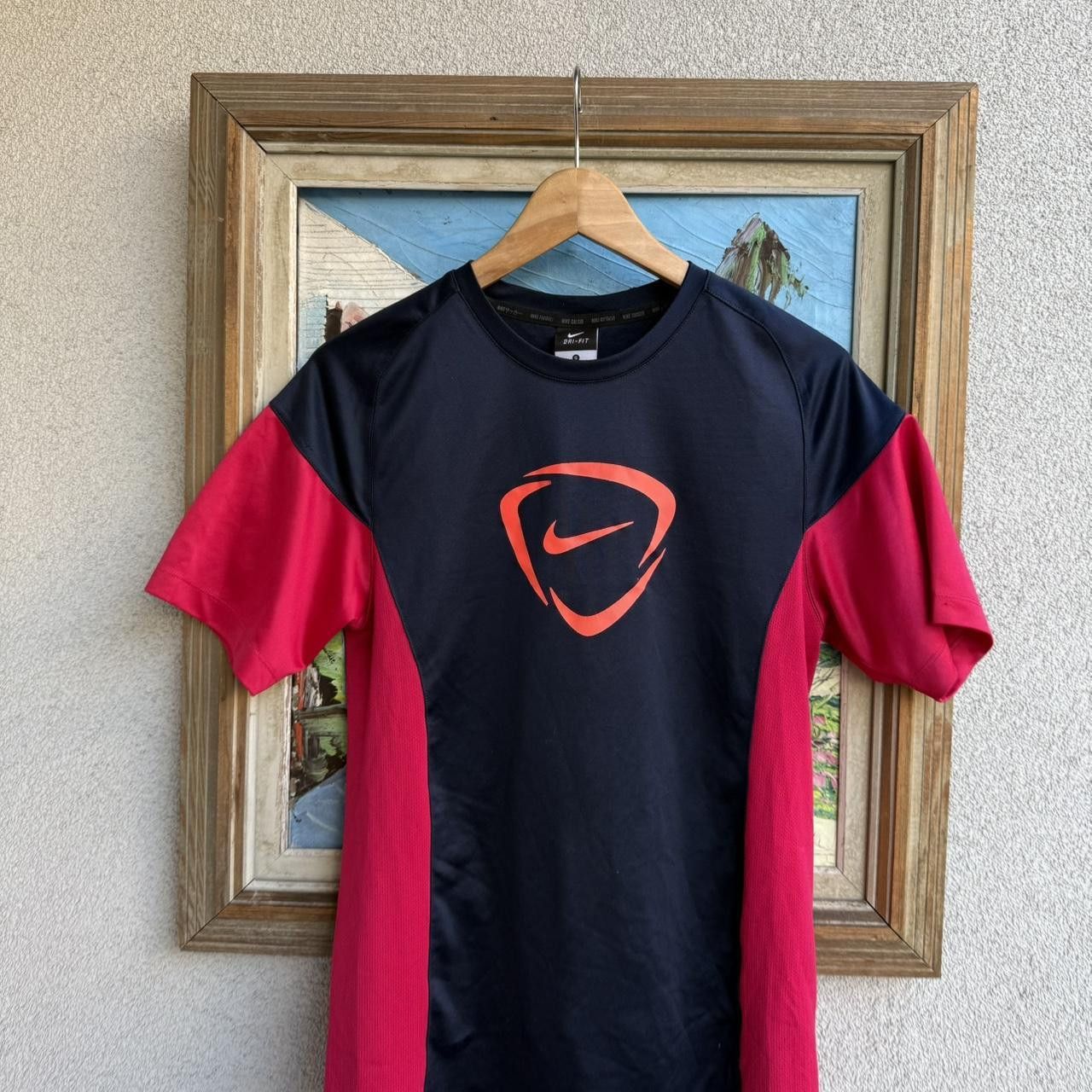 Nike Nike Vintage y2k T shirt Tee Navy Pink Nylon Center swoosh Size US M / EU 48-50 / 2 - 2 Thumbnail