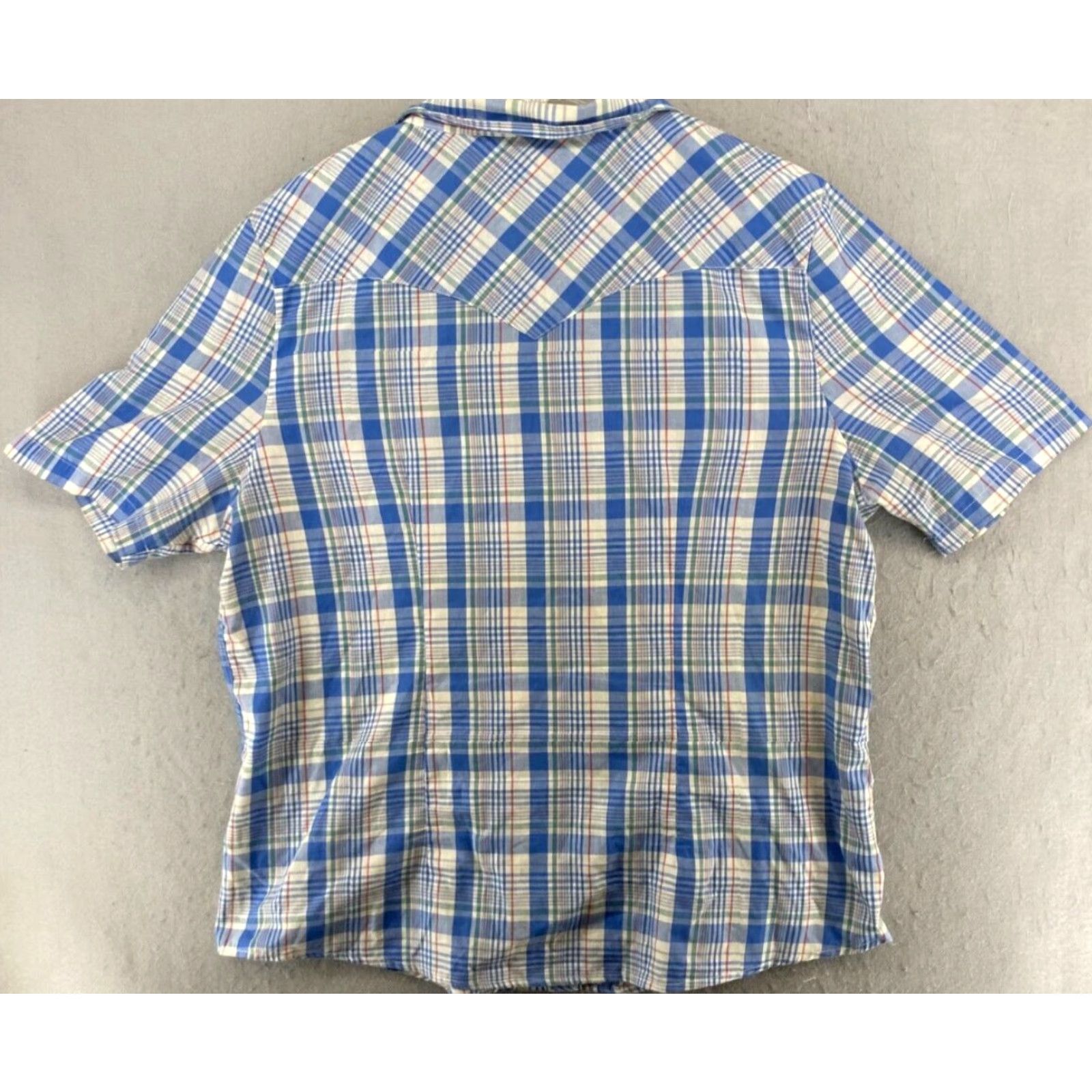 Vintage Bit & Bridle Mens Shirt 2XL Blue Plaid Cowboy Pearl Snap Short Sleeve Shirt Mens 2XL Blue Plaid Cowboy Pearl Snap Short Sleeve Size US XXL / EU 58 / 5 - 6 Thumbnail