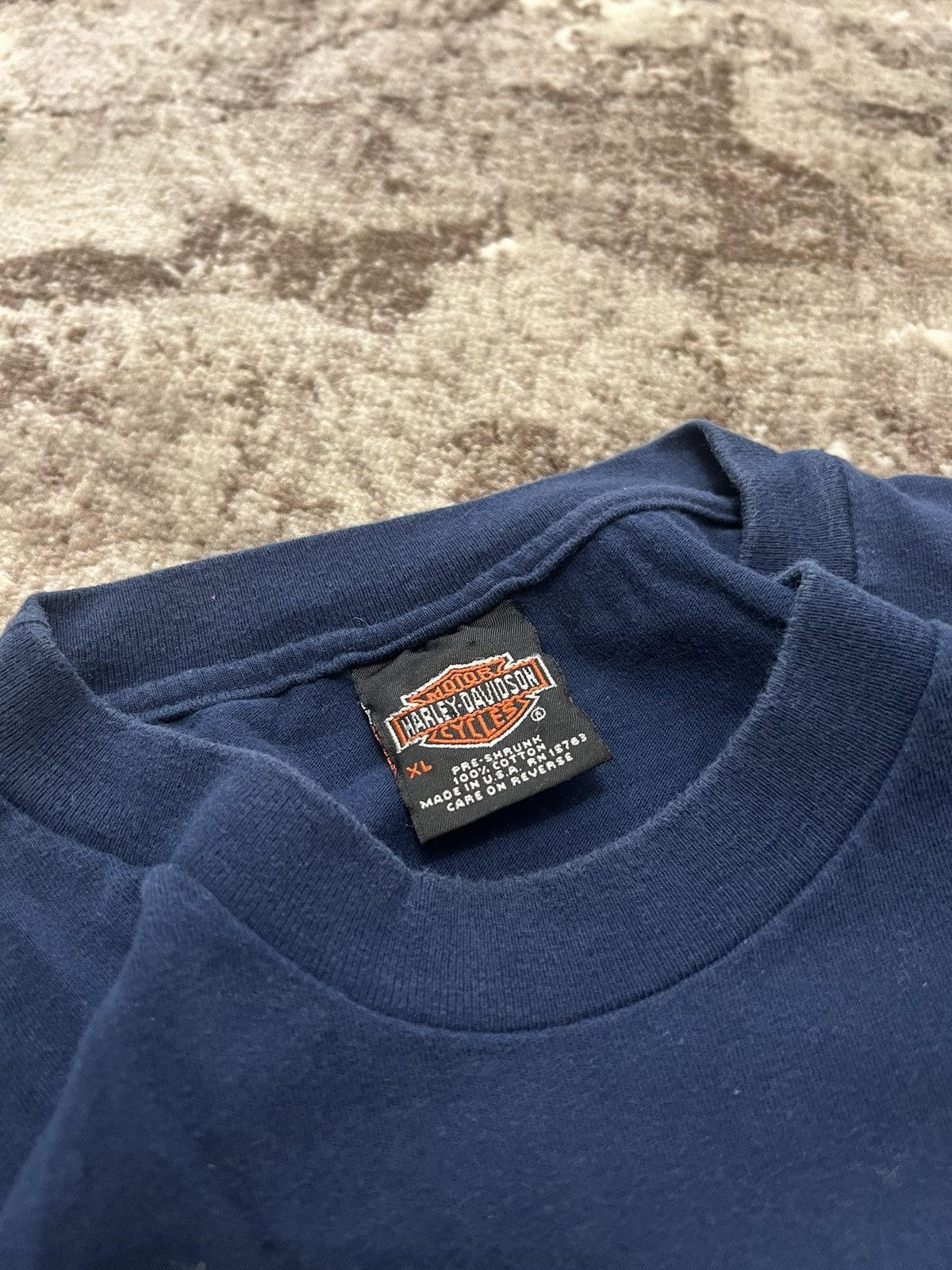 Harley Davidson × Vintage Vintage🔥1999 Harley Davidson Blue Fire Eagle logo T-shirt Size US XL / EU 56 / 4 - 6 Thumbnail