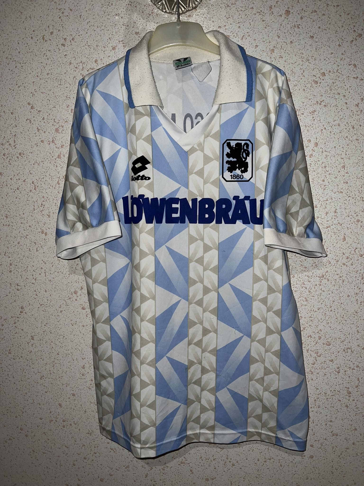 Maillot TSV 1860 Munich Lotto 1993/94 - Taille XXL - Porté En Match - Numéro 9