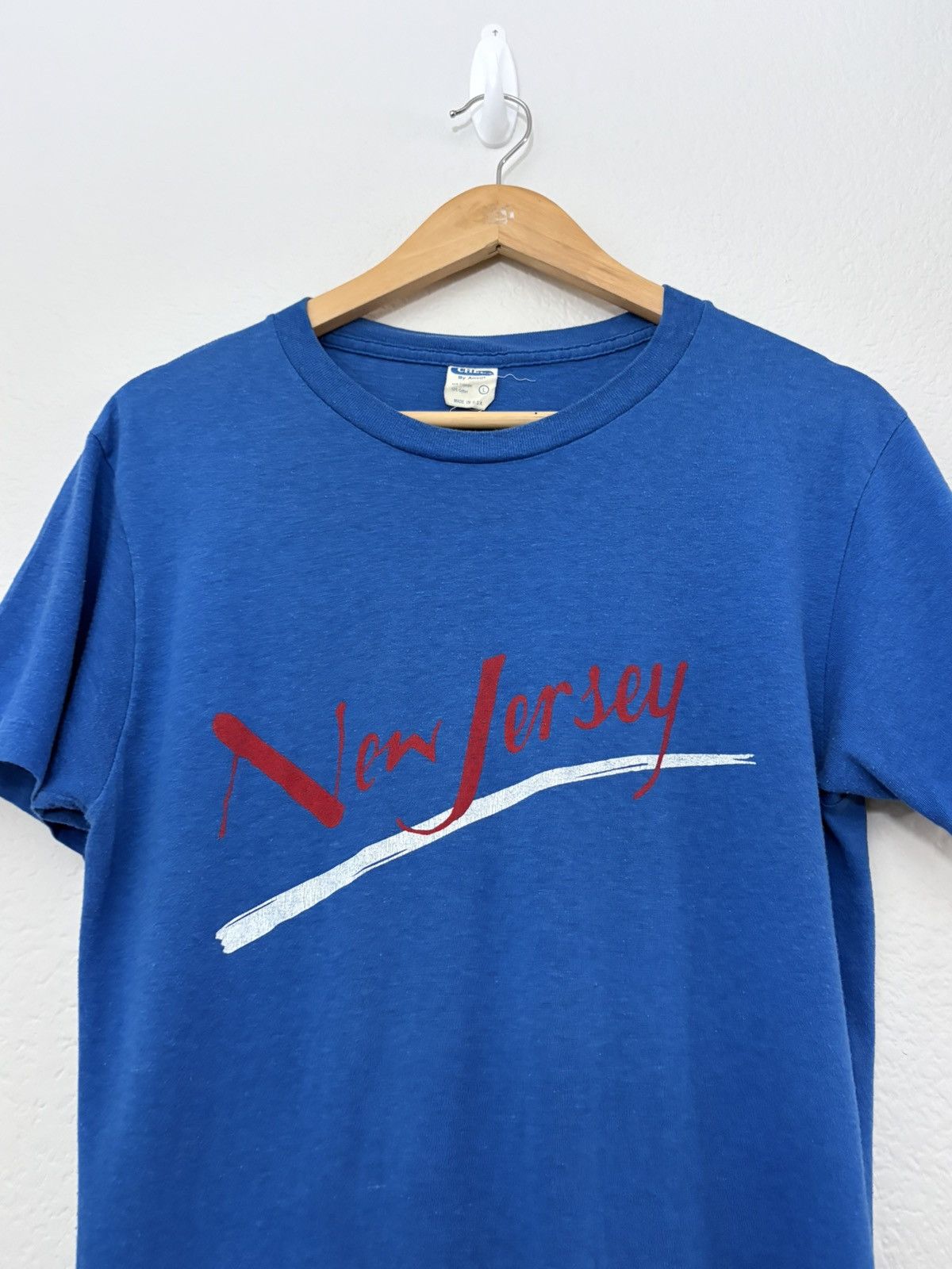 Vintage 80’s New Jersey Vintage Single Stitch 50/50 Tee Shirt Size US M / EU 48-50 / 2 - 2 Thumbnail