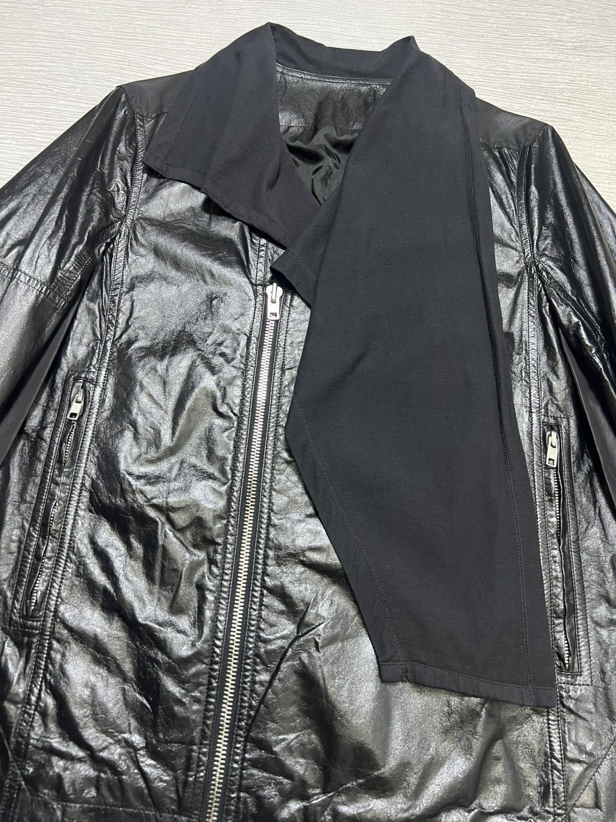 Rick Owens Rick Owens - S/S 15’ - Sliced Leather Biker Jacket Size US M / EU 48-50 / 2 - 12 Thumbnail