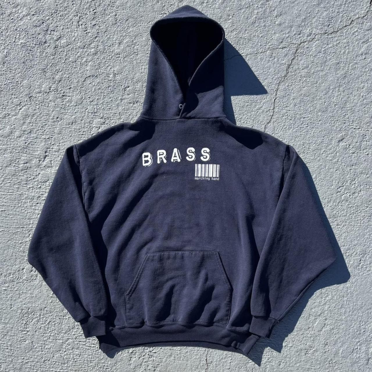 2000s Brass Marching Band Barcode Navy Blue Pullover Hoodie