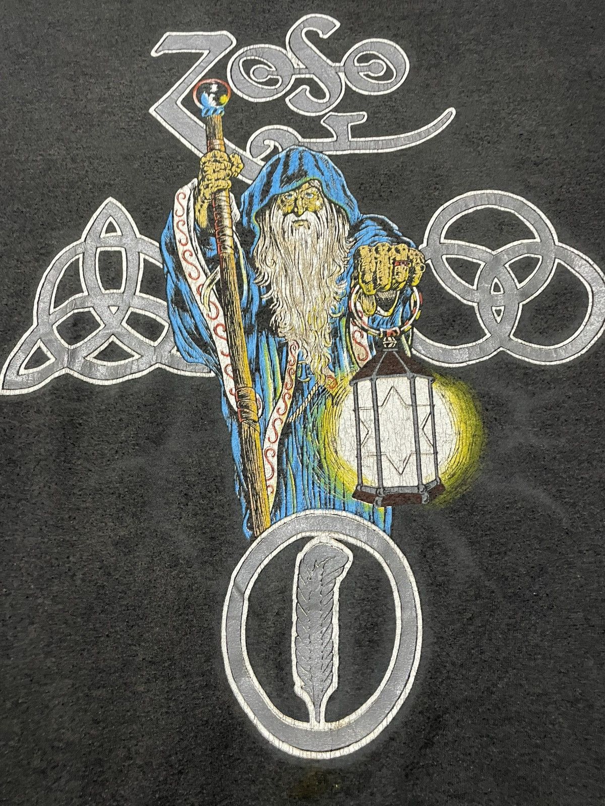 Band Tees Vintage 80s LedZeppelin Zoso Single Stitch Rare Sunfaded Tee Size US L / EU 52-54 / 3 - 9 Thumbnail